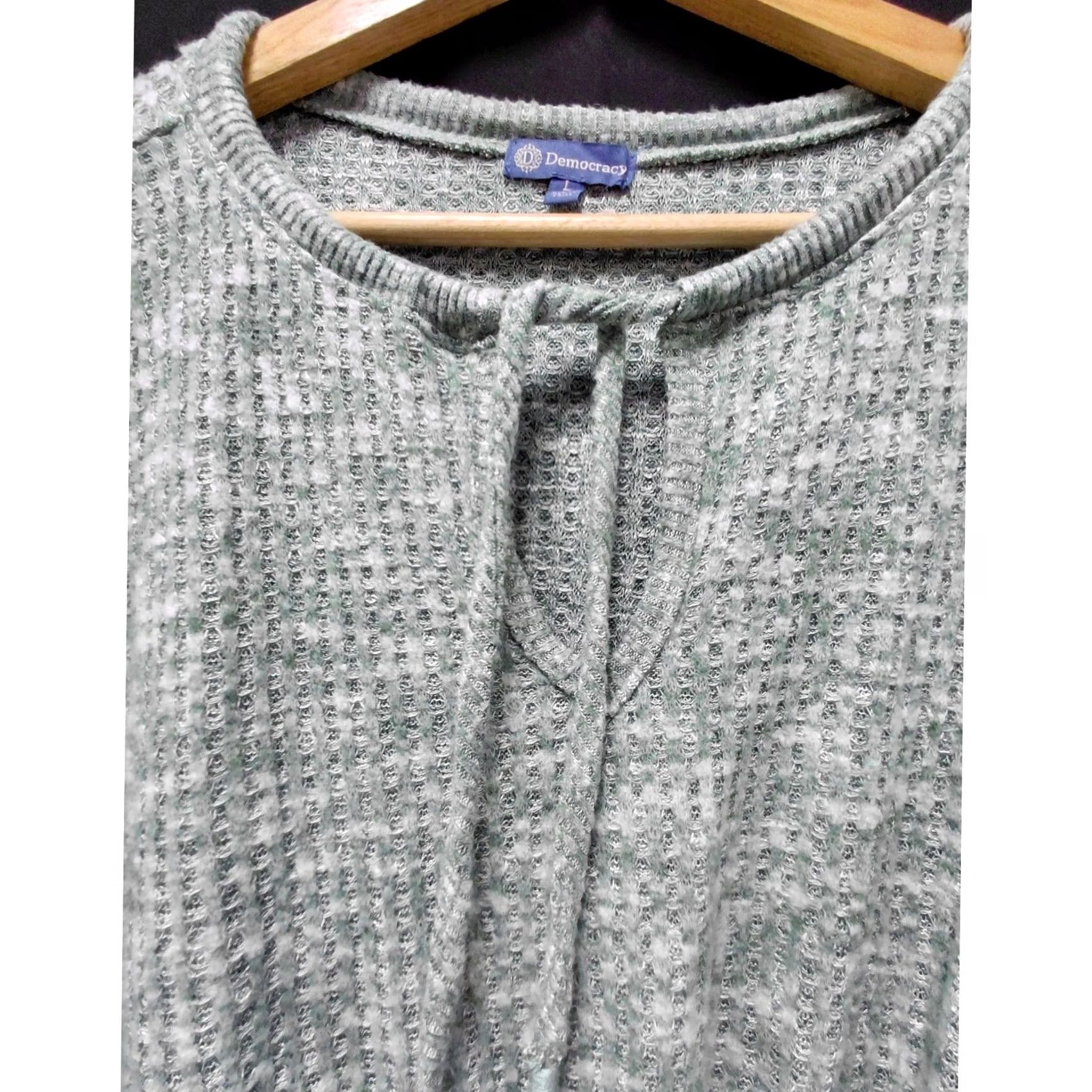Vintage Democracy Twist Front Knit Top Gray Long Sleeve L Women Regular Size Shirt Blouse Casual Size L / US 10 / IT 46 - 3 Thumbnail