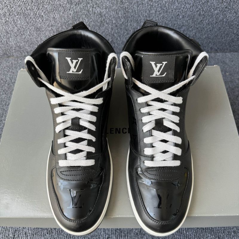 Louis Vuitton Louis Vuitton Rivoli Black Leather High-Top Sneakers - Size US 9.5 / EU 42-43 - 2 Thumbnail