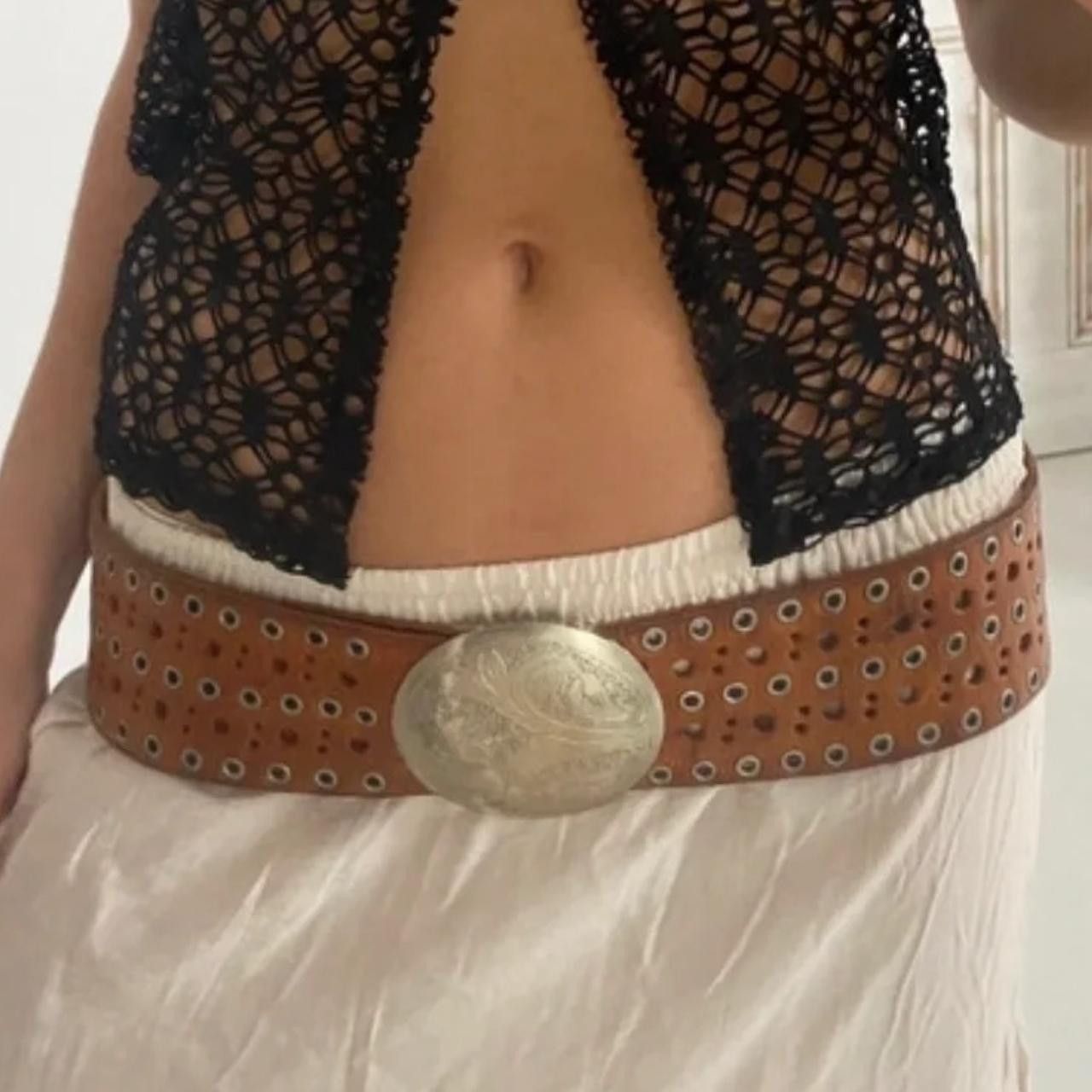 Other Y2K Chunky Oversized Buckle Boho Belt OS Size ONE SIZE - 2 Thumbnail