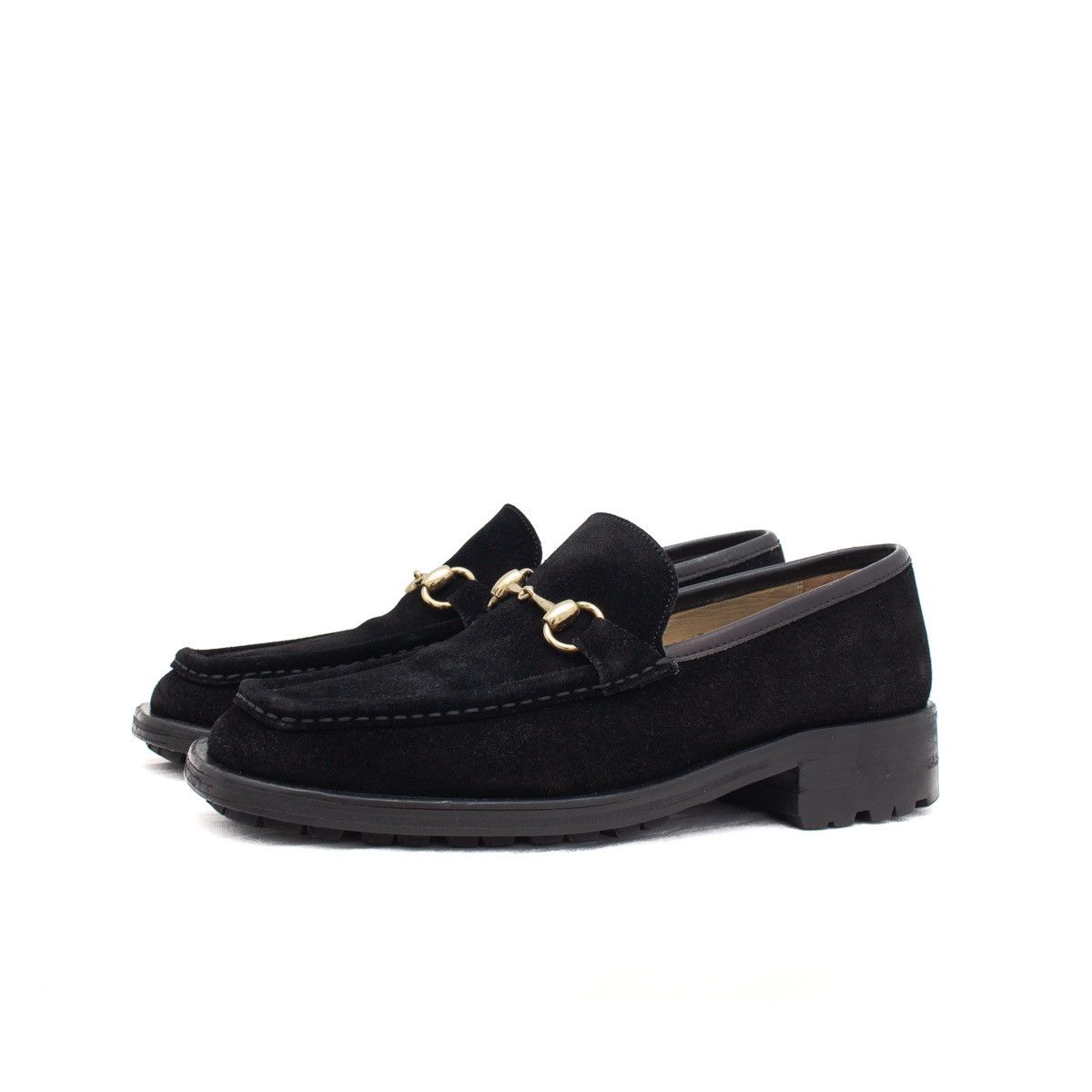 Gucci × Tom Ford VTG GUCCI Tom Ford Era Black Suede Horsebit Lug Sole Loafers Size US 8.5 / EU 41-42 - 2 Thumbnail
