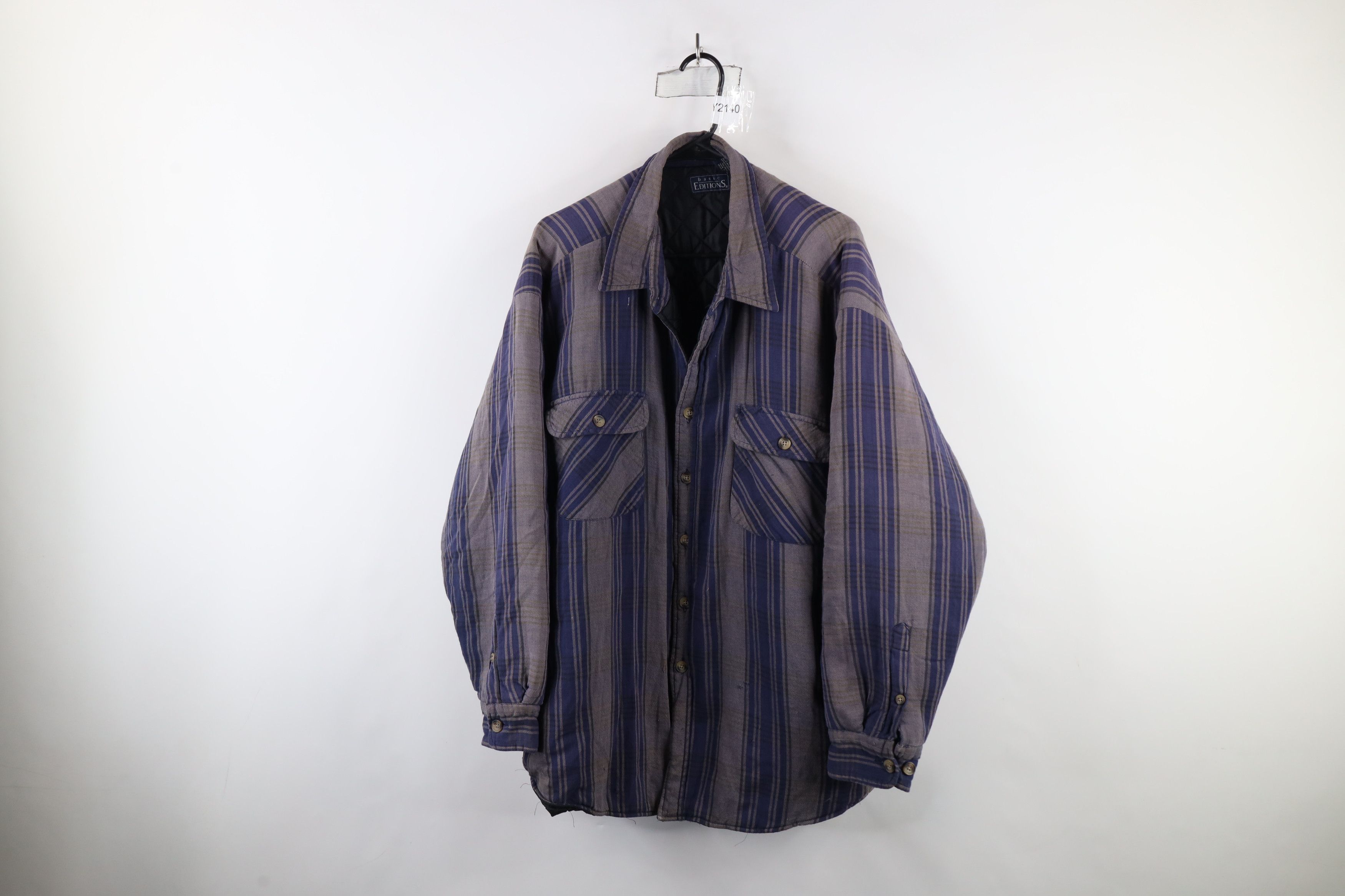 Vintage Vintage 90s Streetwear Quilted Flannel Button Shirt Jacket Size US XL / EU 56 / 4 - 1 Thumbnail