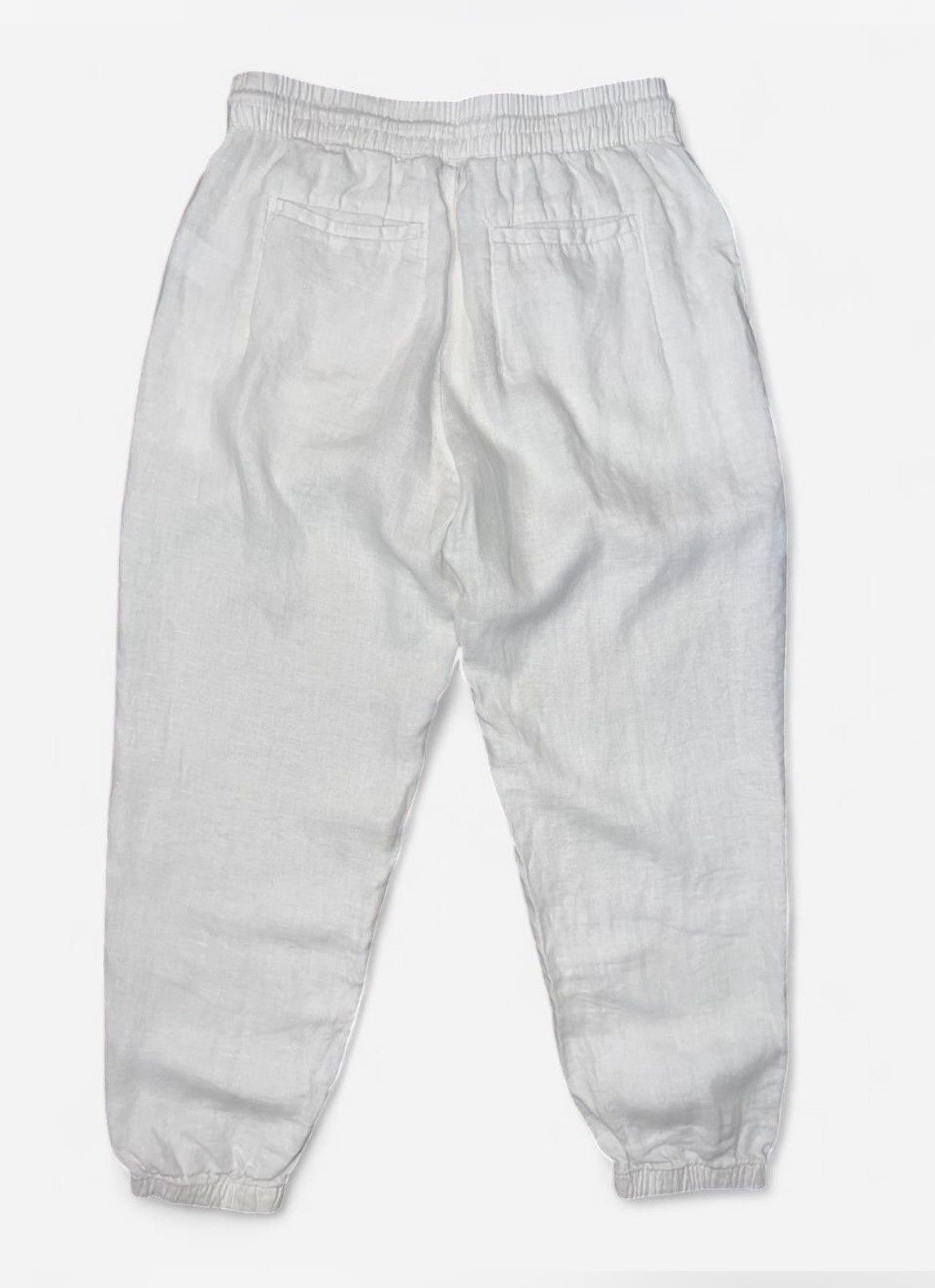 Athleta Athleta Retreat Linen Jogger Pants White Lily Size 6 Size 28" / US 6 / IT 42 - 2 Thumbnail