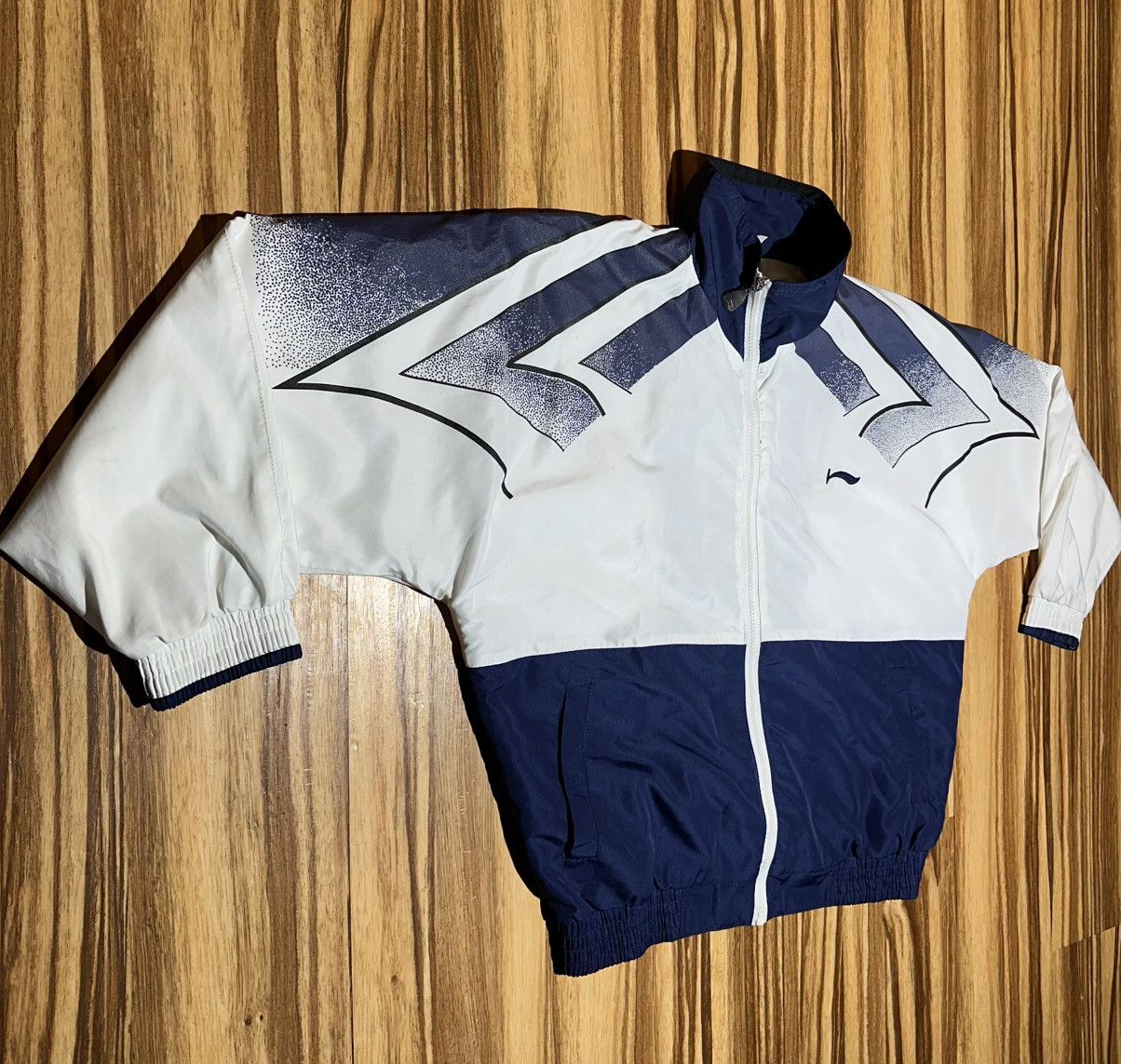 Li-Ning Vintage Li-Ning Navy And White windbreaker Size US XL / EU 56 / 4 - 4 Thumbnail