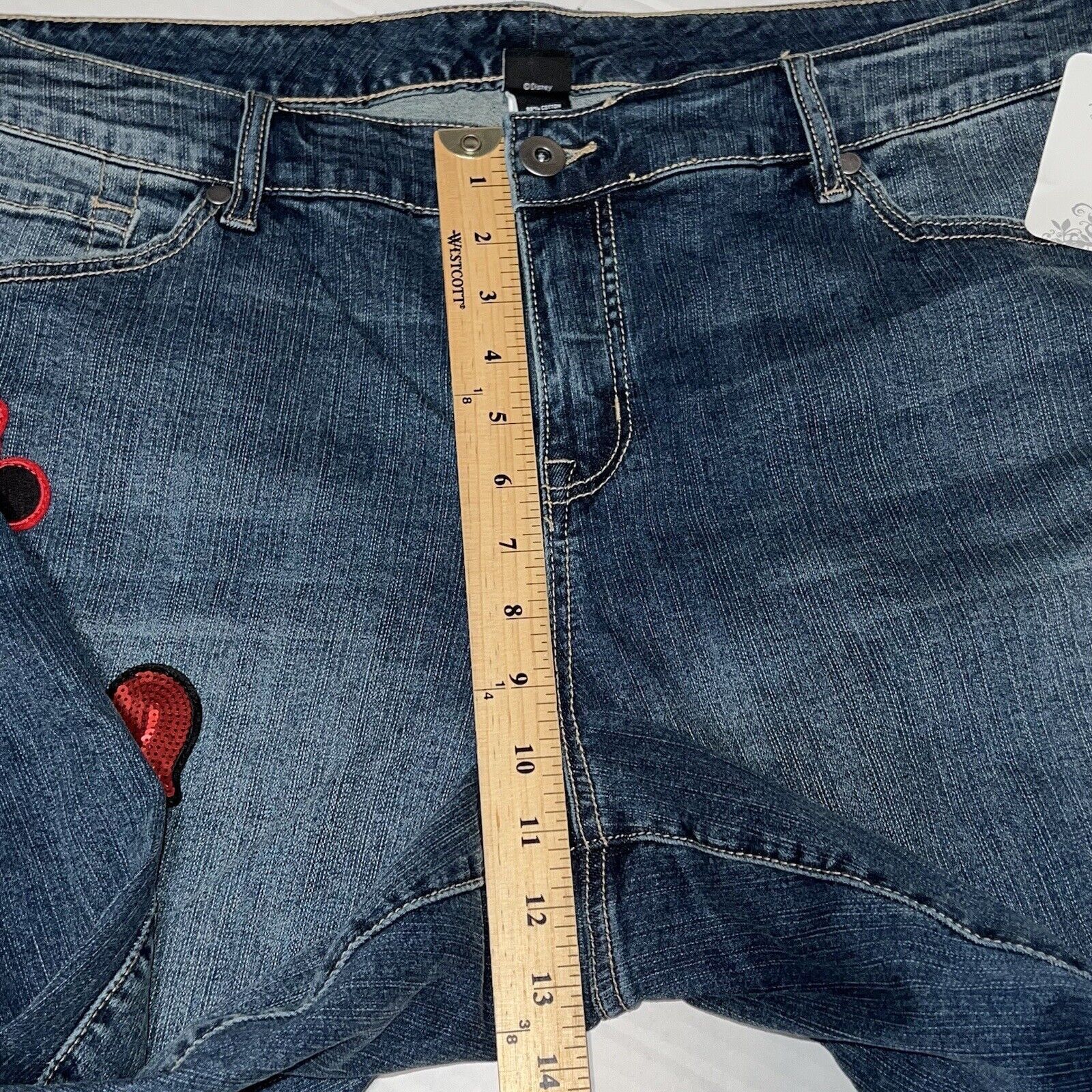 Disney Torrid Jeans Womens Plus 22 Disney Patches Skinny High Rise Size 22" - 12 Thumbnail