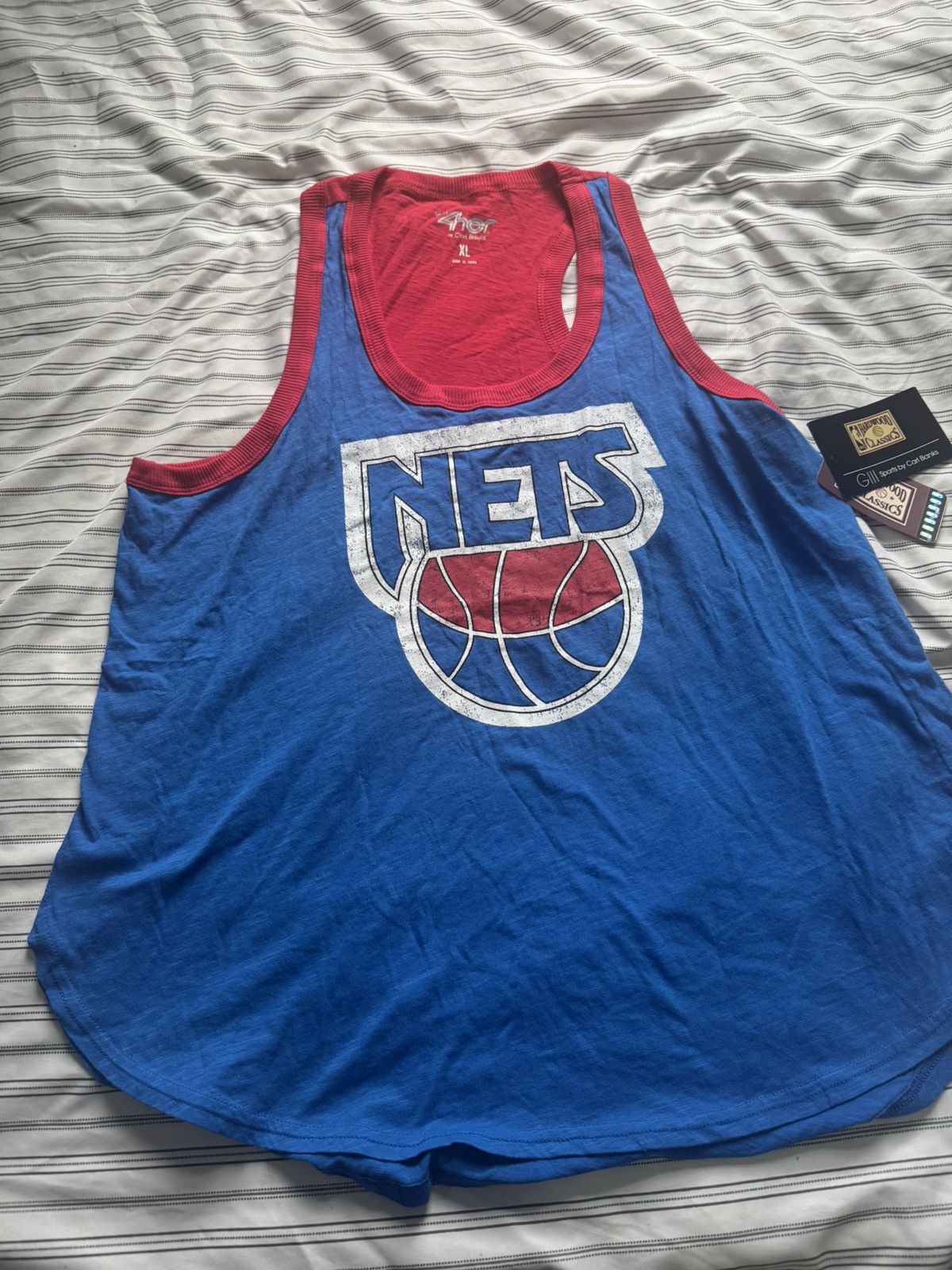 NBA G-III 4her Brooklyn Nets Tank Top XL Red Blue Retro Logo NBA Size XL / US 12-14 / IT 48-50 - 1 Thumbnail