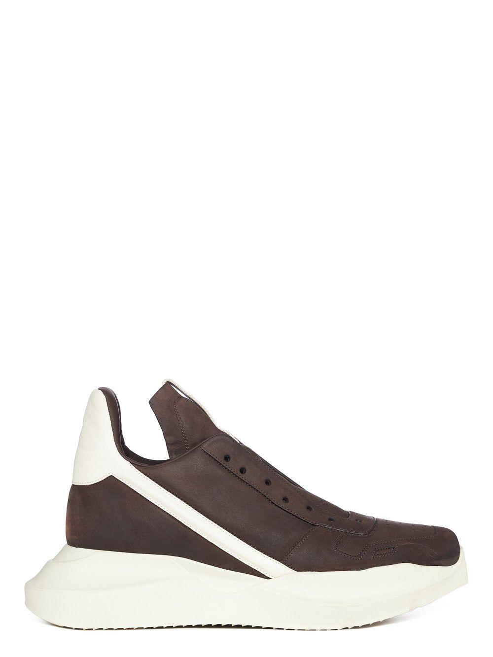 image of Aw23 Rick Owens "luxor" Geth Runner Sneakers 40 in Brown Milk, Men's (Size 7)