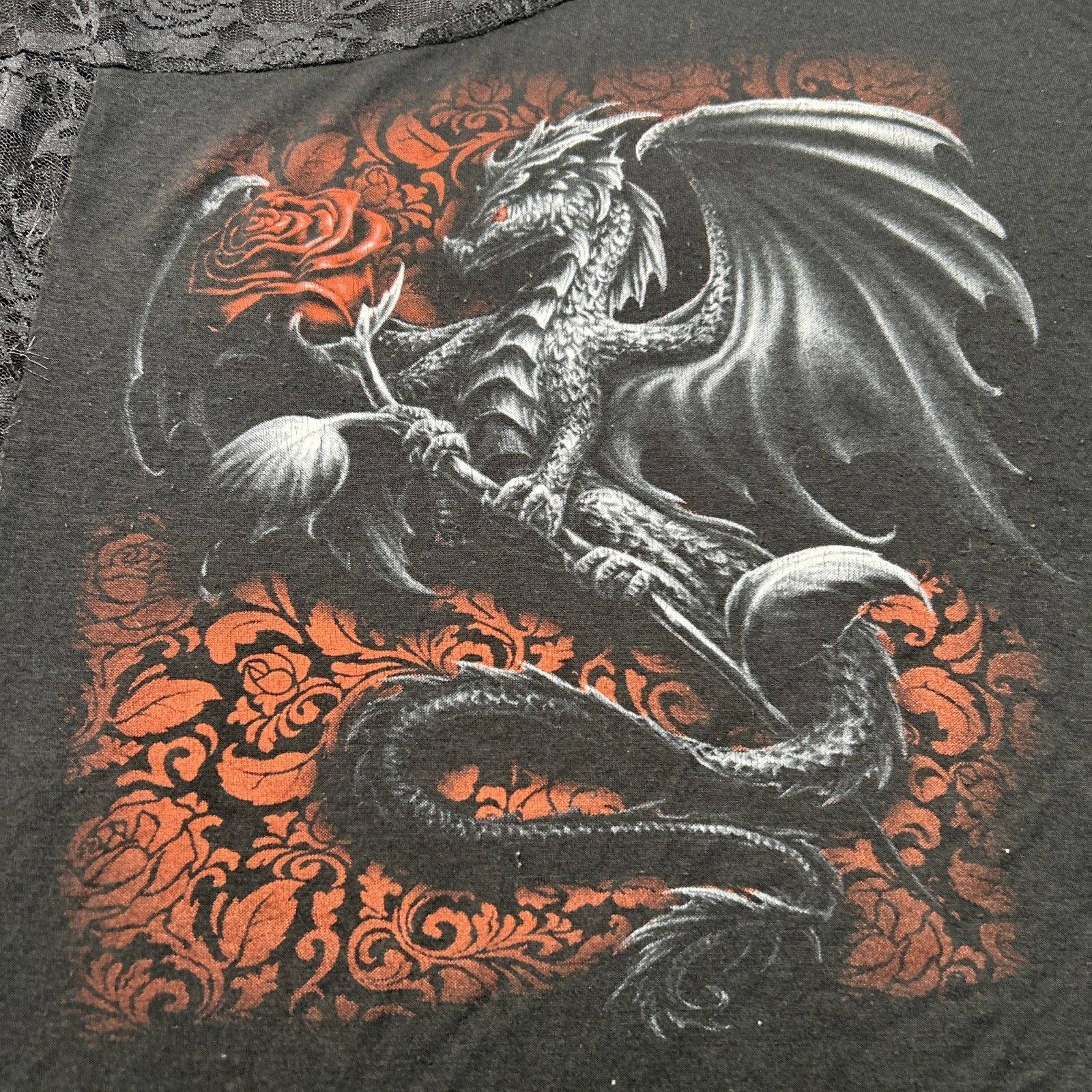 Affliction Spiral Direct Gothic Affliction Style Top 2XL Dragon Floral Size XXL / US 16-18 / IT 52-54 - 8 Thumbnail