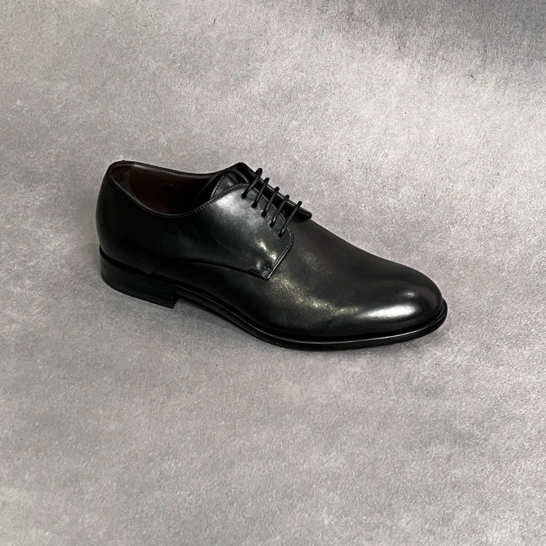 Hugo Boss HUGO BOSS Black Leather Lace-Up Men's Dress Shoes Size US 7 / EU 40 - 6 Thumbnail