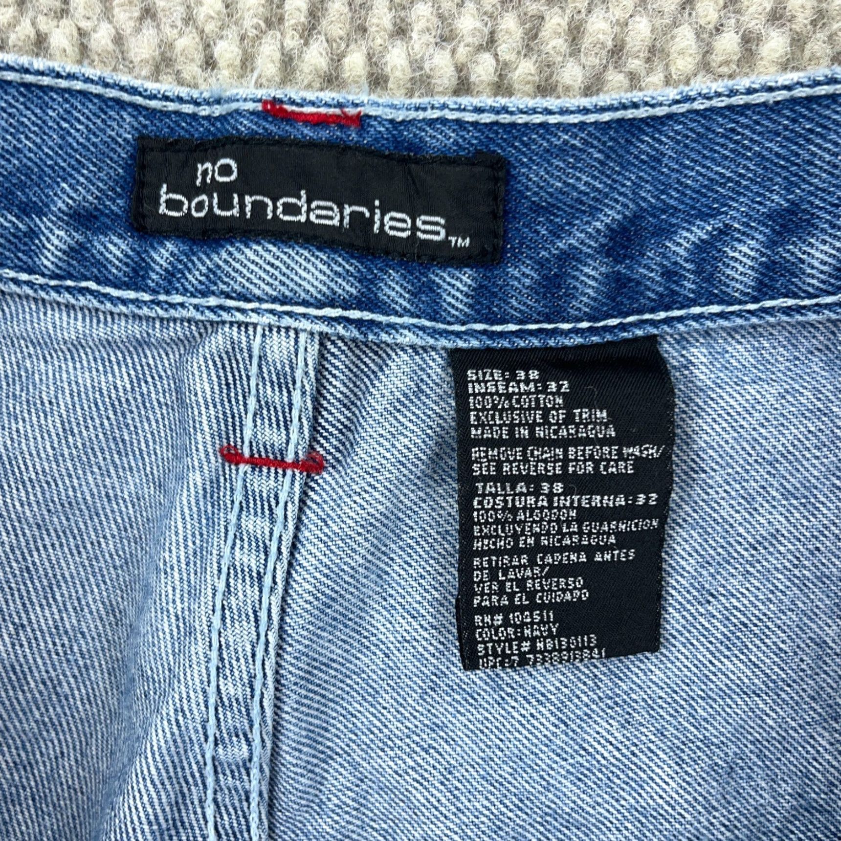 Vintage VINTAGE No Boundaries Jeans Men 34x29 Carpenter Baggy Y2K Skate Grunge Wide Leg Jeans Mens Blue 34 Relaxed 5-Pocket Denim Cotton Shirt? Size US 34 / EU 50 - 4 Thumbnail