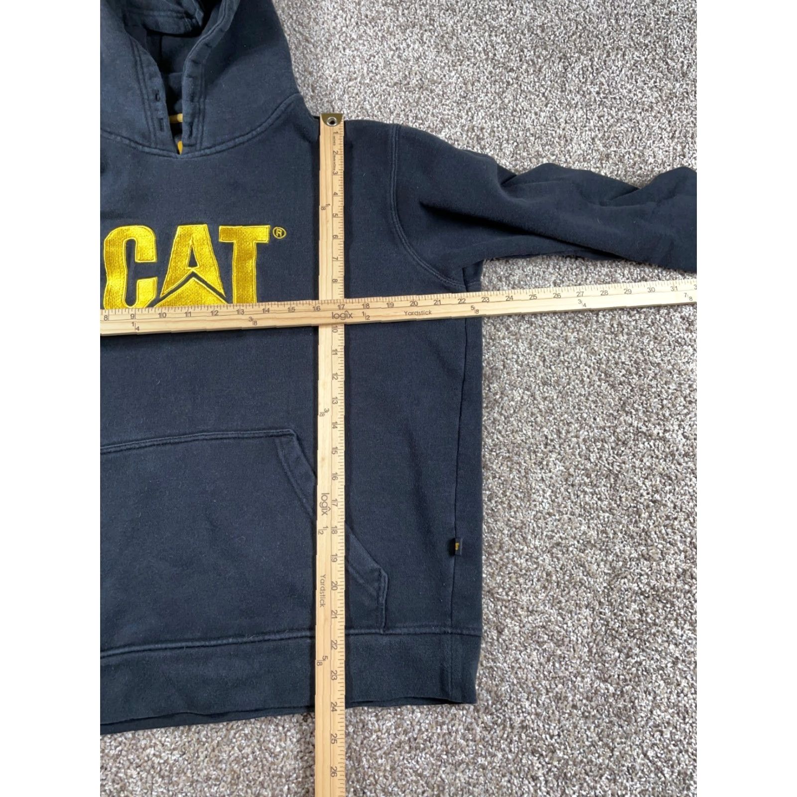 Vintage CAT Caterpillar Hoodie Adult Large Black Sweatshirt Embroidered Heavyweight Size US L / EU 52-54 / 3 - 6 Thumbnail