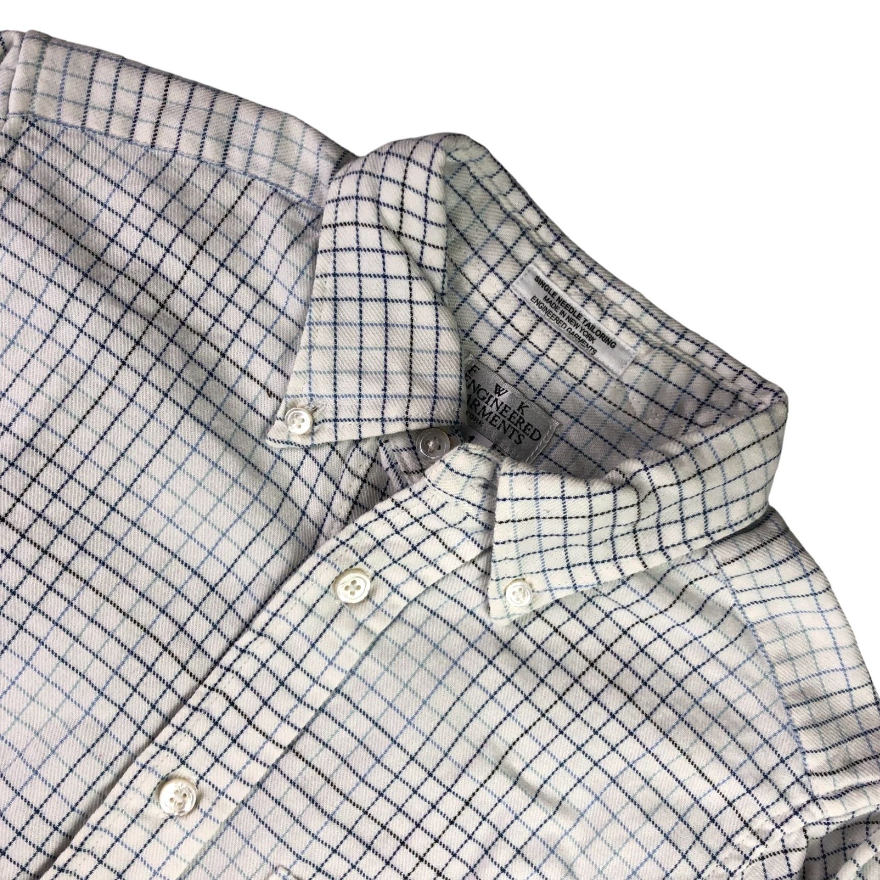 Engineered Garments FWK Engineered Garments Button-Up Shirt Men’s L/S White/Blue Check Size 1 Regular Cotton Size US XS / EU 42 / 0 - 2 Thumbnail