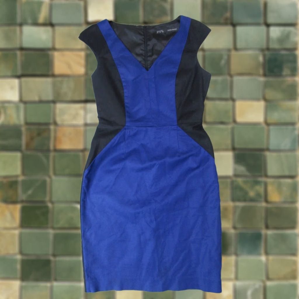 blue eyelet dress zara ZARA Paisley Blue Eyelet Tunic Long Sleeve