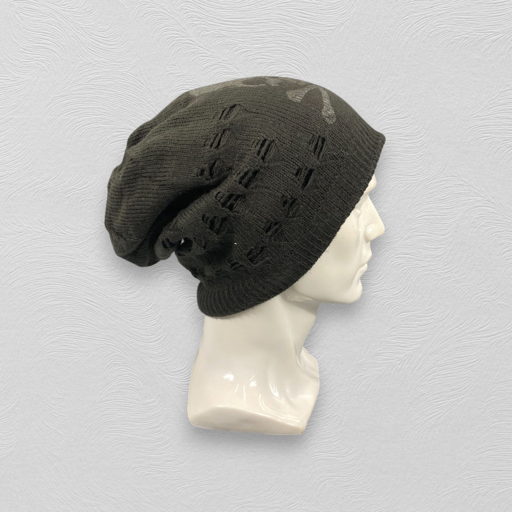 Japanese Brand Skull Stripe Reversible Slouchy Hat -BN820 Size ONE SIZE - 5 Thumbnail