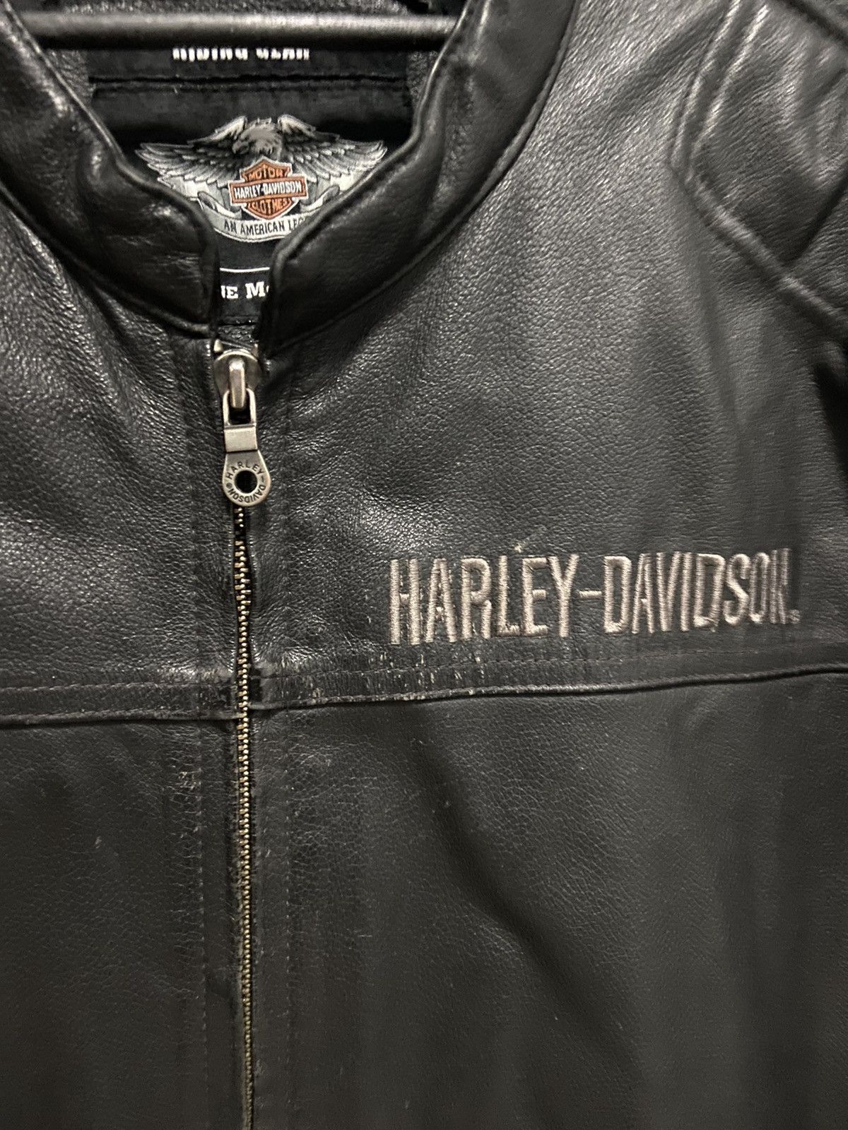 Harley Davidson × Vintage Harley Davidson leather jacket big logo moto vintage biker Size US L / EU 52-54 / 3 - 13 Thumbnail