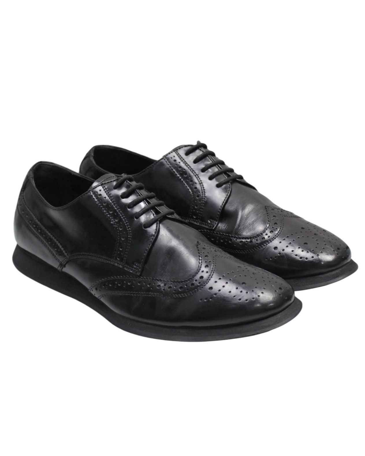 Prada 2010S PRADA MILANO BLACK WINGTIP BROGUE SHOES Size US 7 / EU 40 - 2 Thumbnail