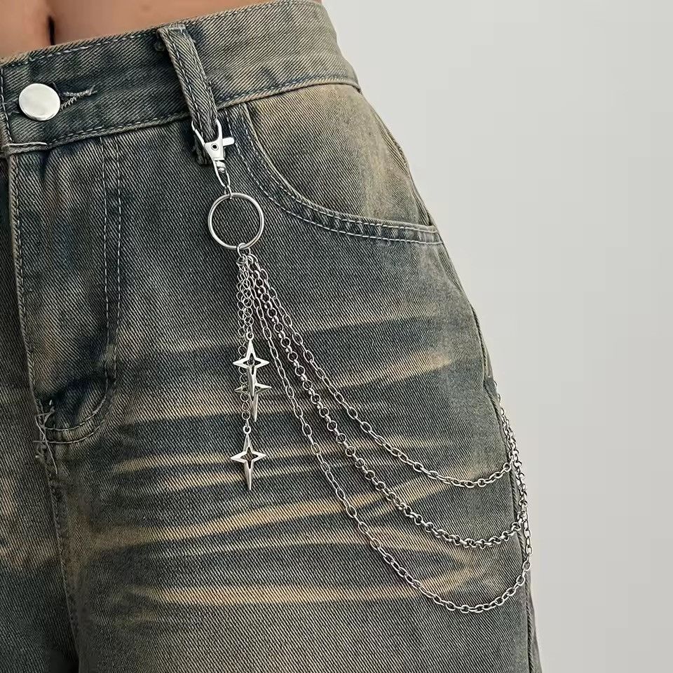 Other Punk Multilayer Metal Star Pendant Pant Chain Size ONE SIZE - 1 Thumbnail