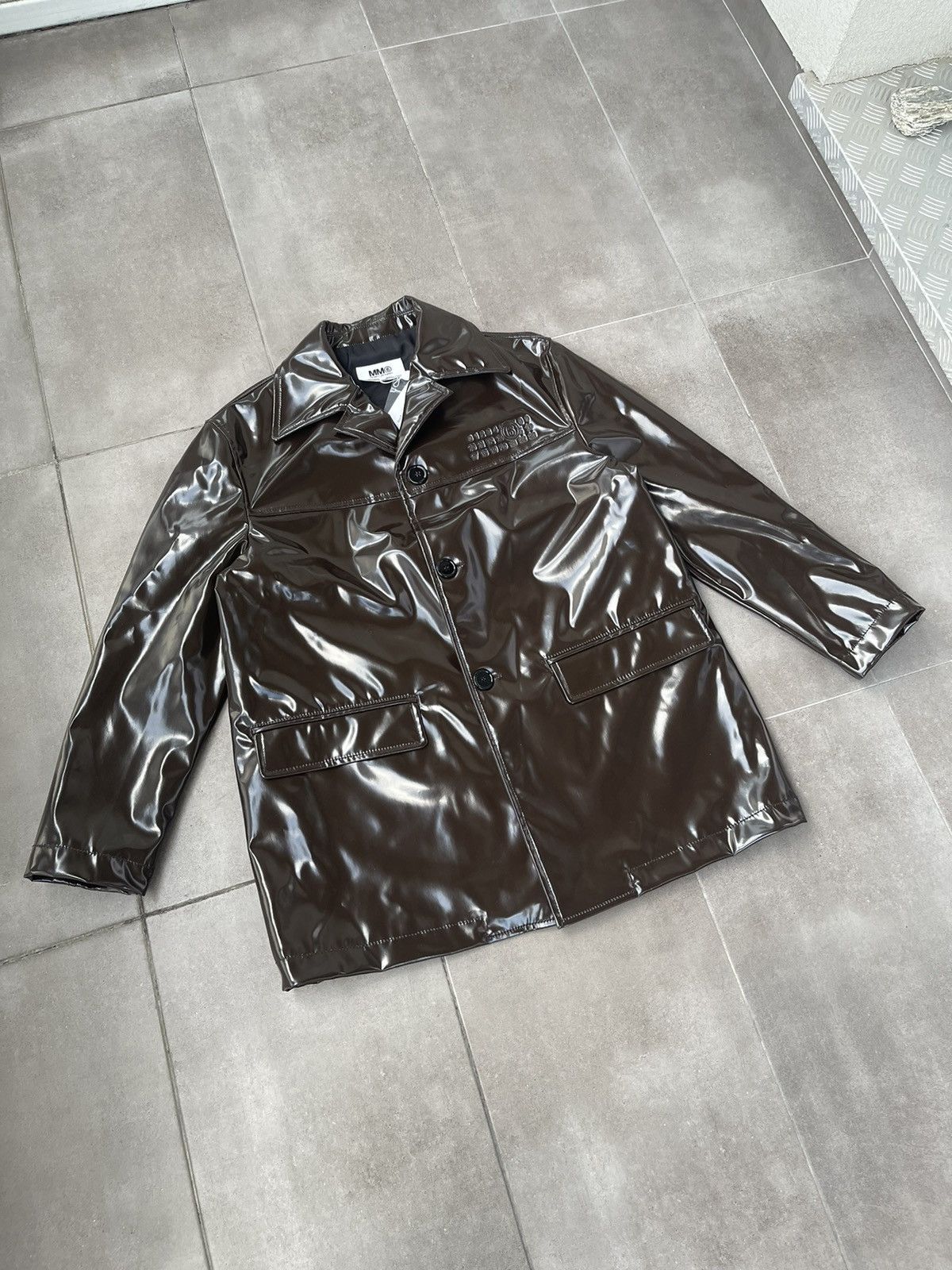 Maison Margiela !DS! SS23 Maison Margiela Faux Leather Brown Patent Jacket Size M / US 6-8 / IT 42-44 - 14 Thumbnail