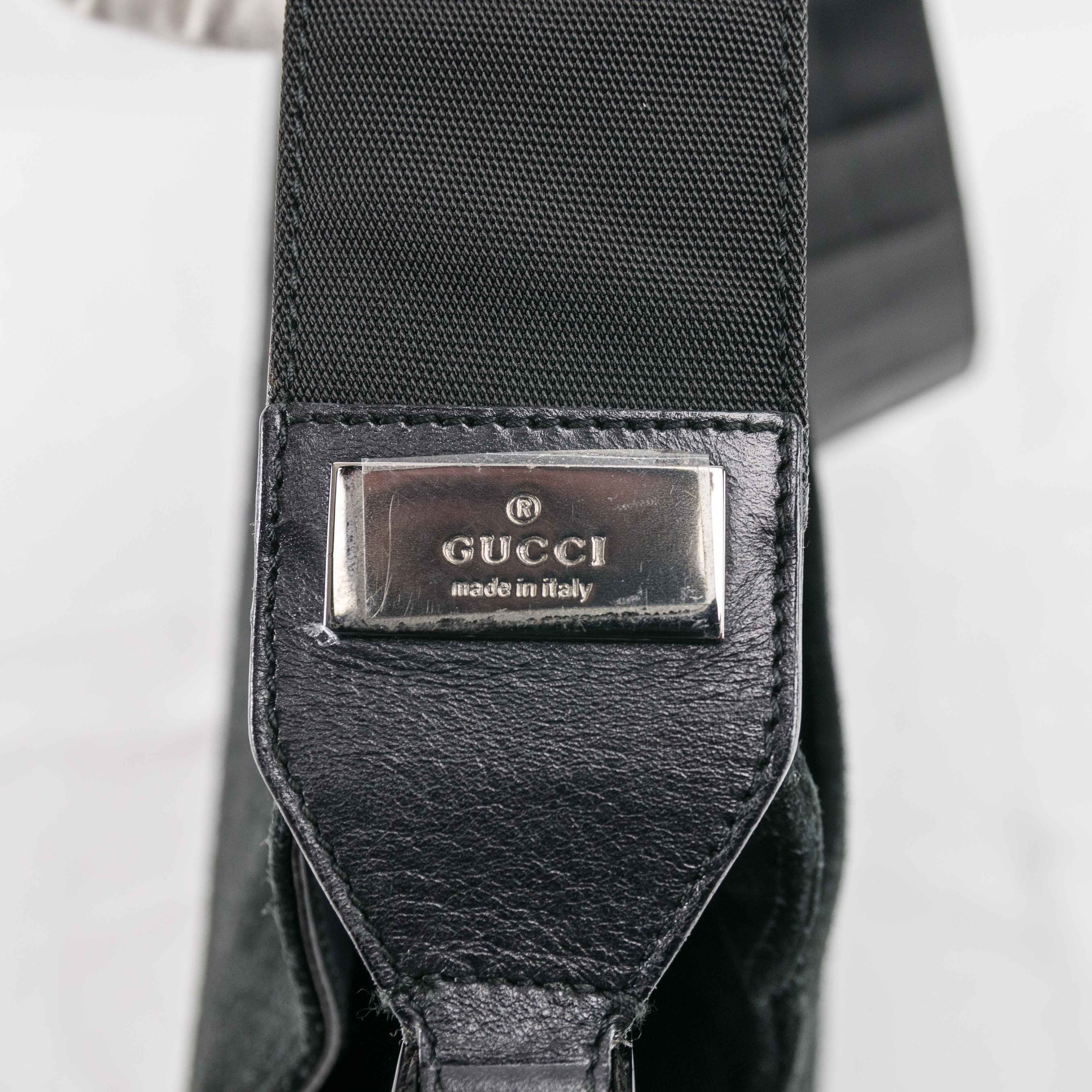 Gucci Gucci Black Suede and Leather Messenger Bag Size ONE SIZE - 19 Thumbnail