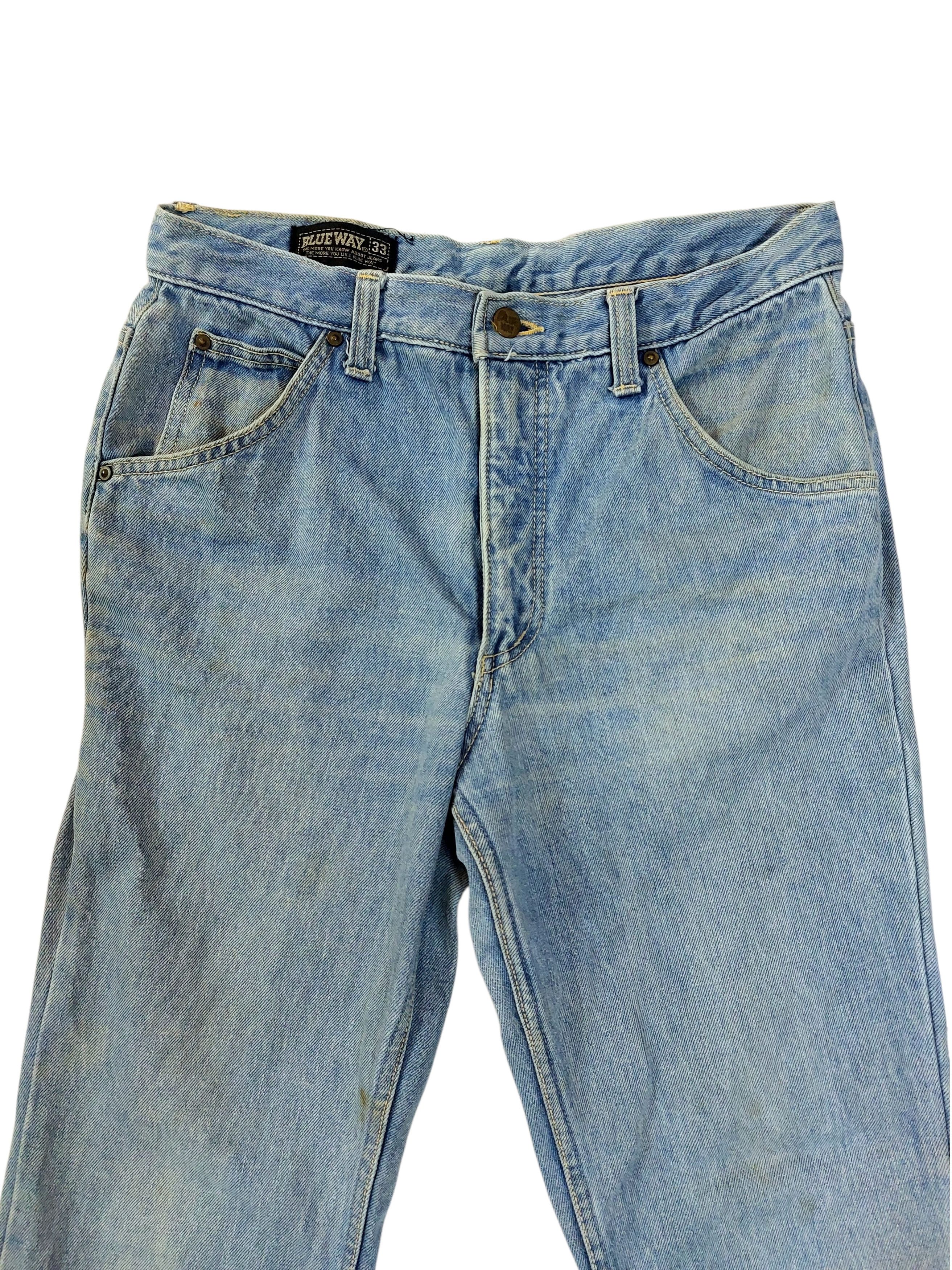 Vintage 🔥Super Flare Blueway Japan Made Classic Denim Size US 30 / EU 46 - 4 Thumbnail