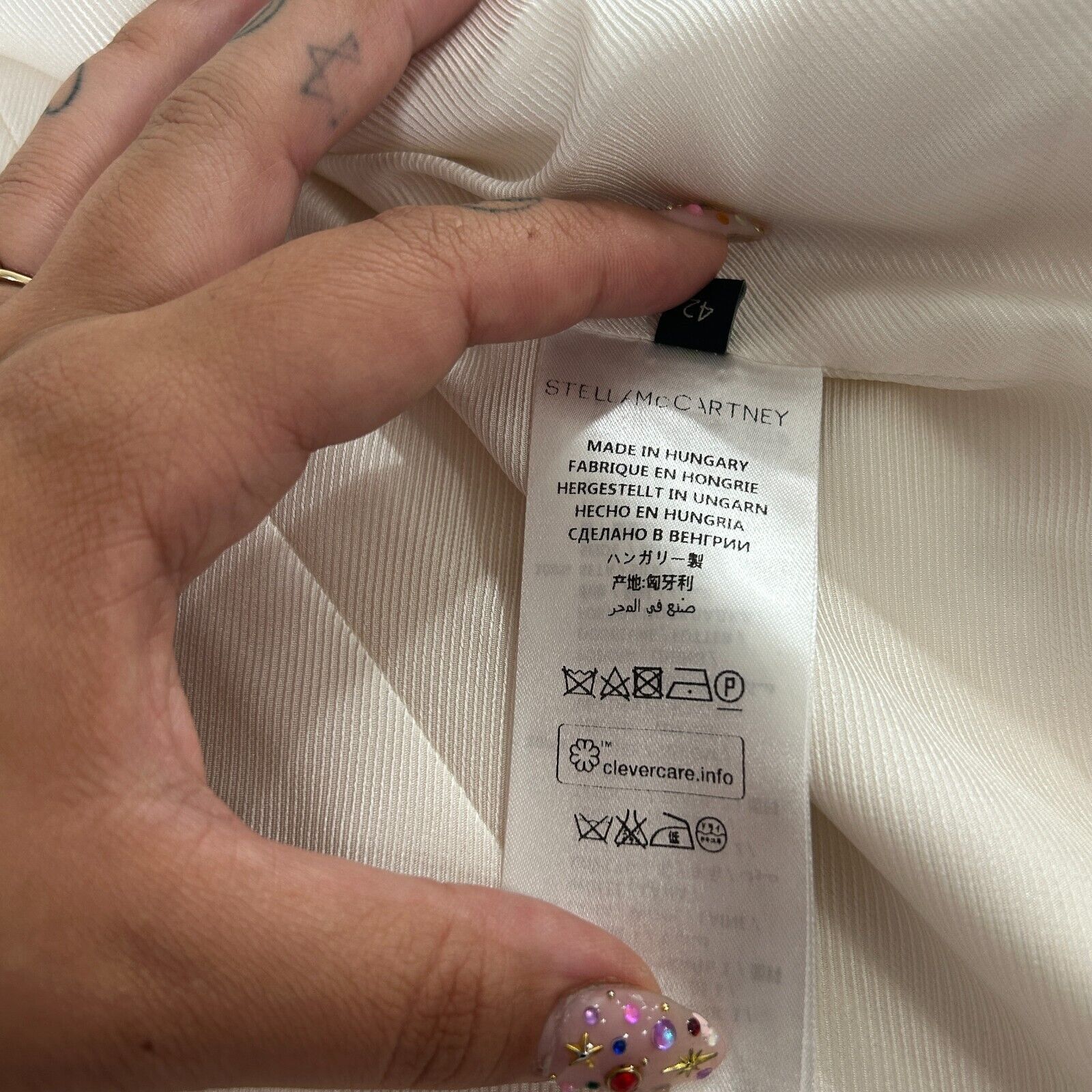 Stella McCartney Stella McCartney Cream White Lapel 1-Button Blazer 42 / 12 Size XL / US 12-14 / IT 48-50 - 7 Thumbnail