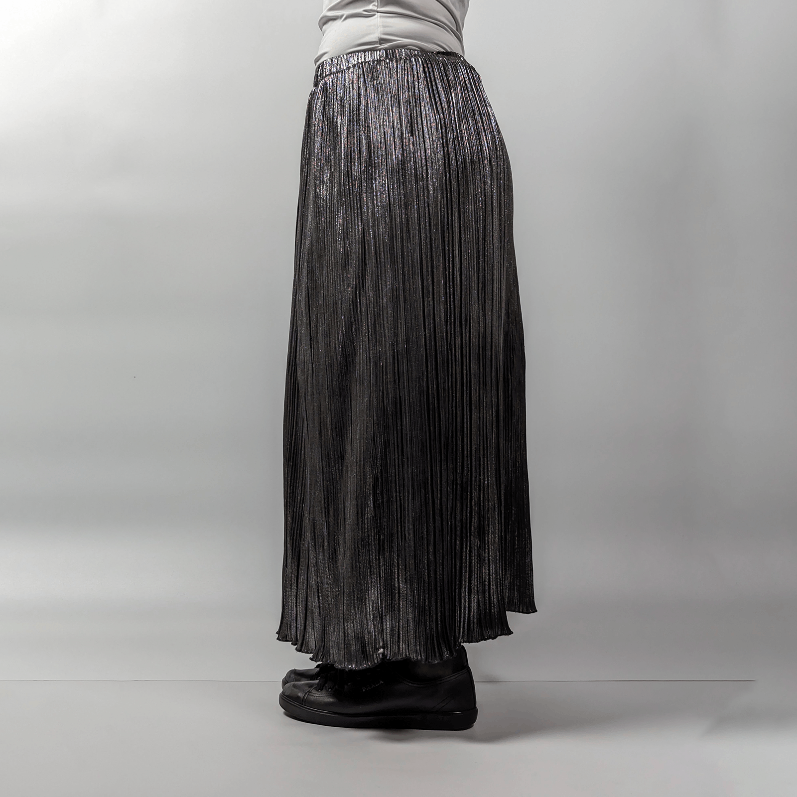 Diesel Diesel Pleated Y2K Silver Metallic Maxi Long Skirt Size 34" / US 12 / IT 48 - 8 Thumbnail