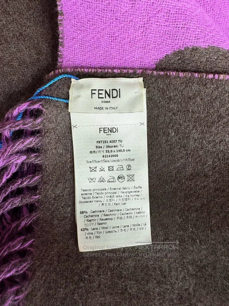 Fendi Fendi size 190×33CM Two-Tone Fringe Scarf Size ONE SIZE - 3 Thumbnail