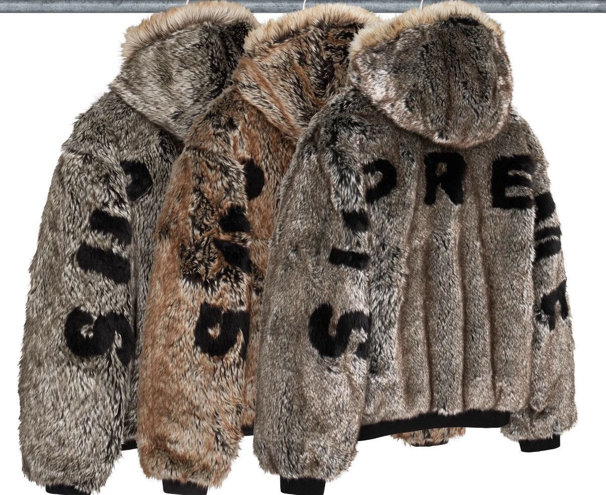 Supreme Supreme Reversible Faux Fur Hooded Work Jacket (Blue) (M) Size ONE SIZE - 3 Thumbnail