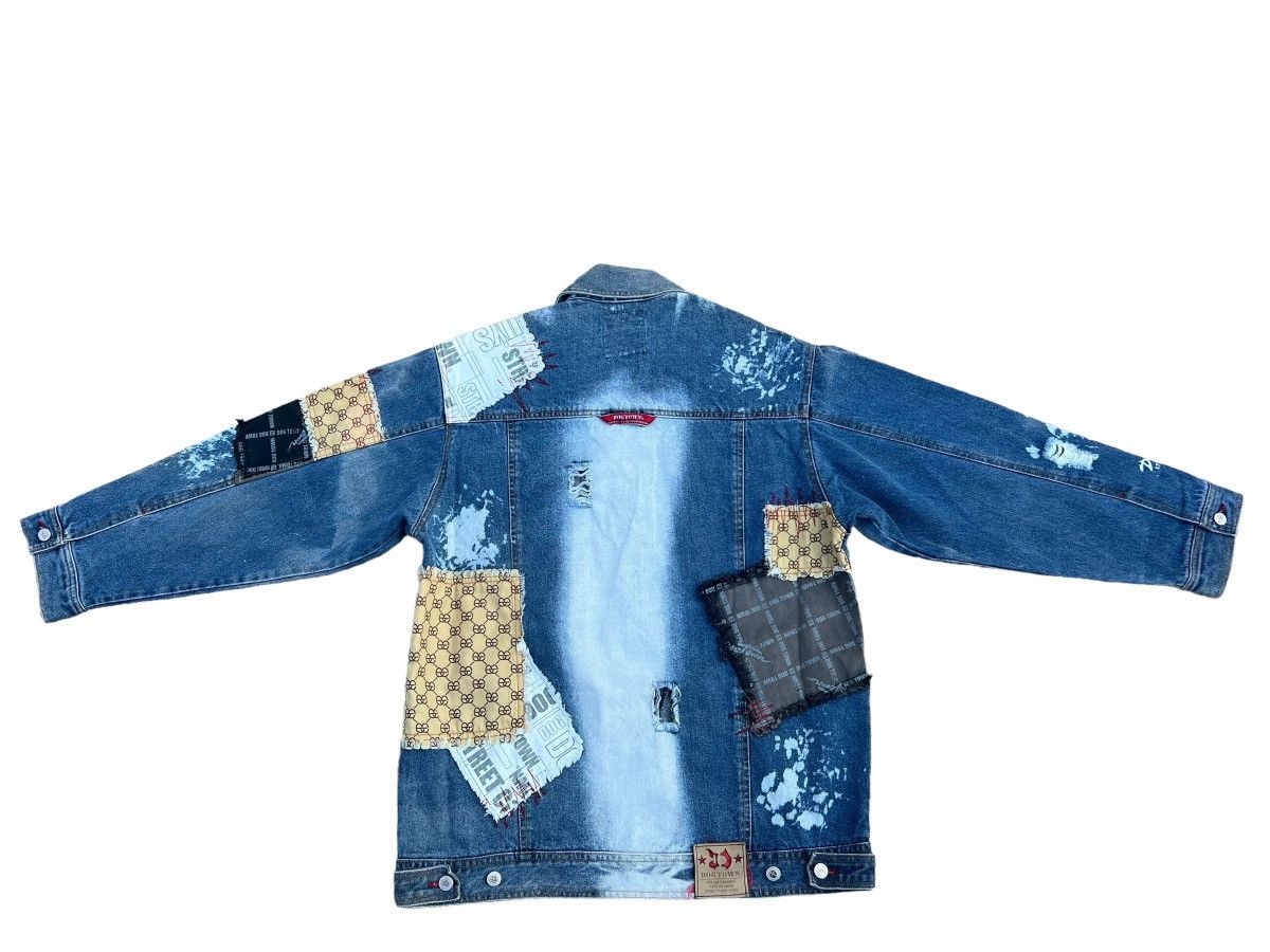 Dogtown Vintage Dog Town Distress Patchwork Oversized Denim Jacket Size US L / EU 52-54 / 3 - 2 Thumbnail