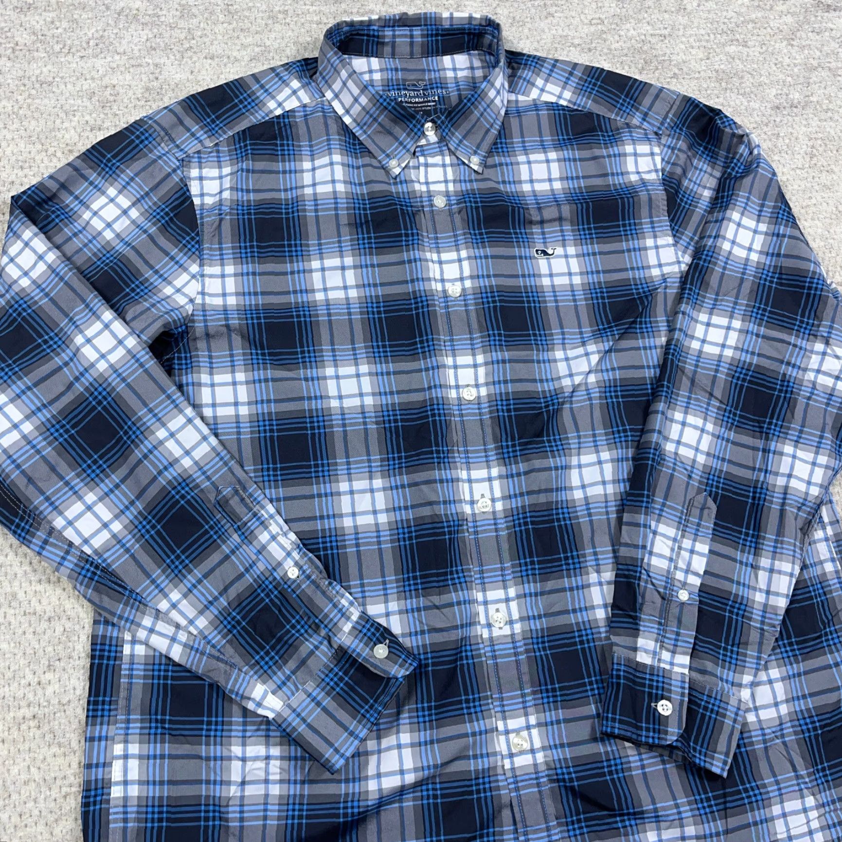 Vineyard Vines Vineyard Vines Shirt Men XL Black Plaid Button-Up Nylon Classic Size US XL / EU 56 / 4 - 2 Thumbnail