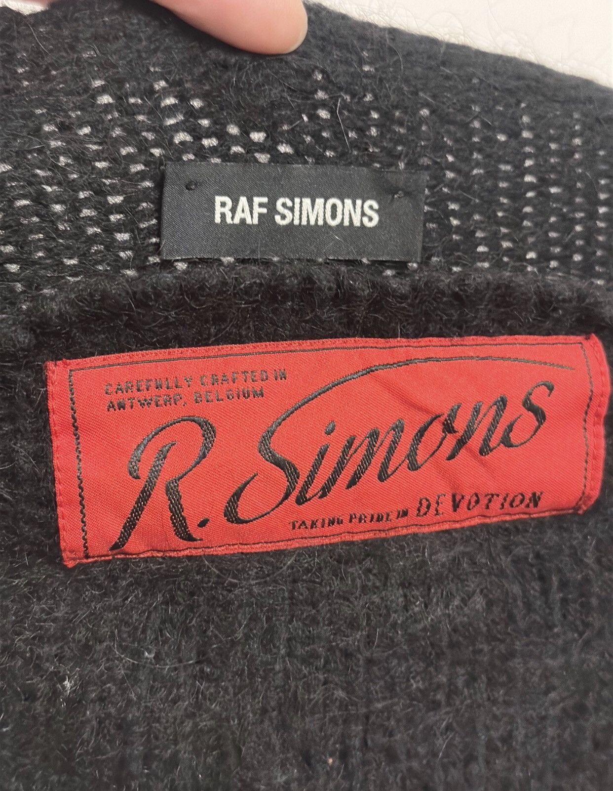 Raf Simons Raf Simons 2021AW flat spliced collar logo wool sweater Size US M / EU 48-50 / 2 - 7 Thumbnail