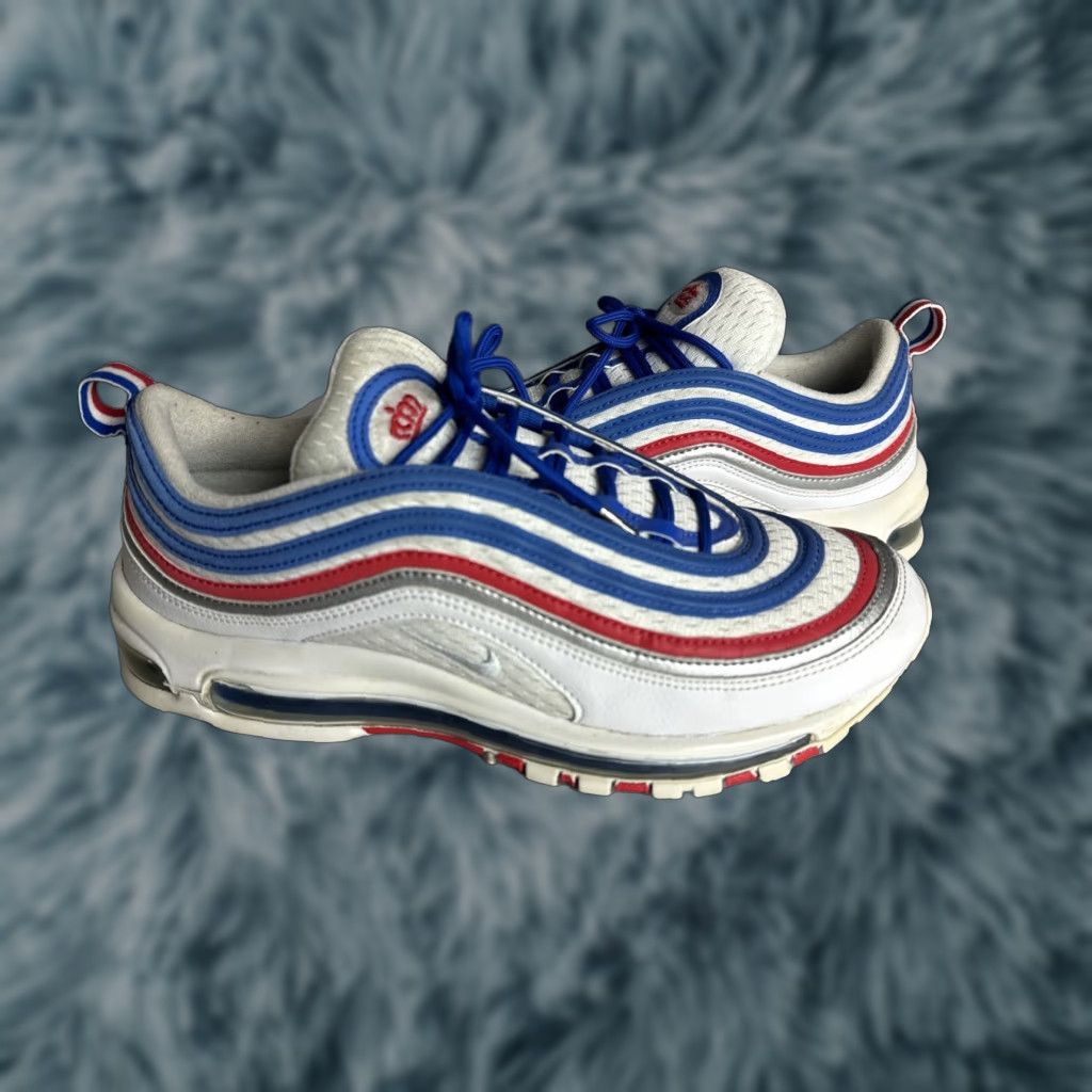 Nike VINTAGE Nike Air Max 97 All Star Jersey Shoes Men 10.5 Red White Blue Stars Sneaker Nike Air Max 97 Men's Shoes Size US L / EU 52-54 / 3 - 1 Thumbnail