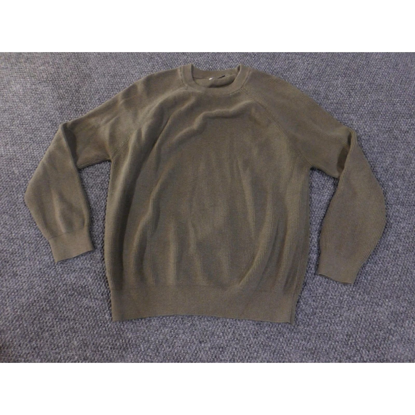 Zara VINTAGE Zara Sweater Mens XL Olive Green Crewneck Raglan Knit Pullover Size US XL / EU 56 / 4 - 2 Thumbnail