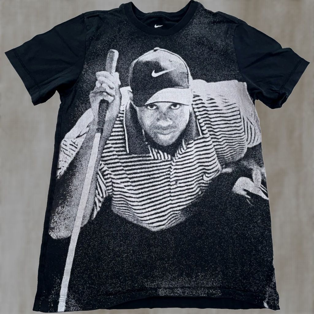 Nike Nike Shirt Men Small Black White Tee Tiger Woods Golf All Over Print AOP Tee Shirt Sports Shirt Mens Short Sleeve Crew Neck Jersey Cotton Polyester Size US S / EU 44-46 / 1 - 1 Thumbnail