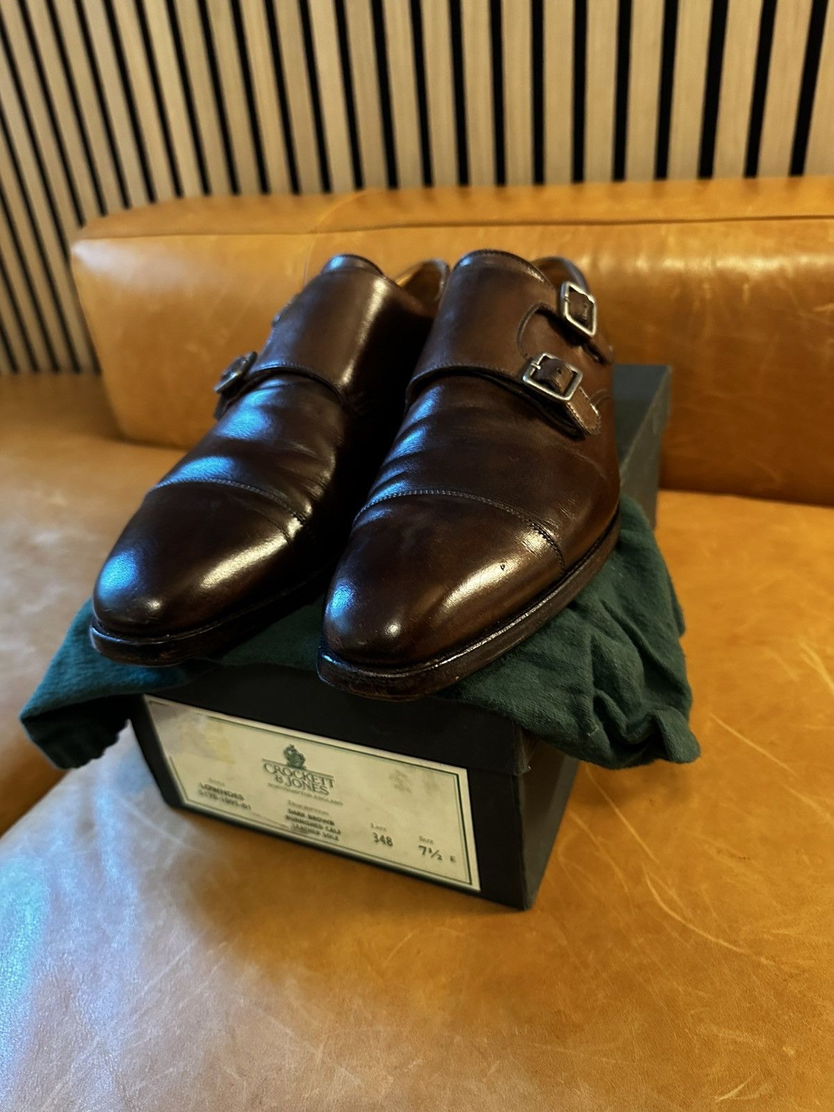 Crockett & Jones Crockett & Jones Lowndes Double Monk Dark Brown Calf 8.5US Size US 8.5 / EU 41-42 - 1 Thumbnail