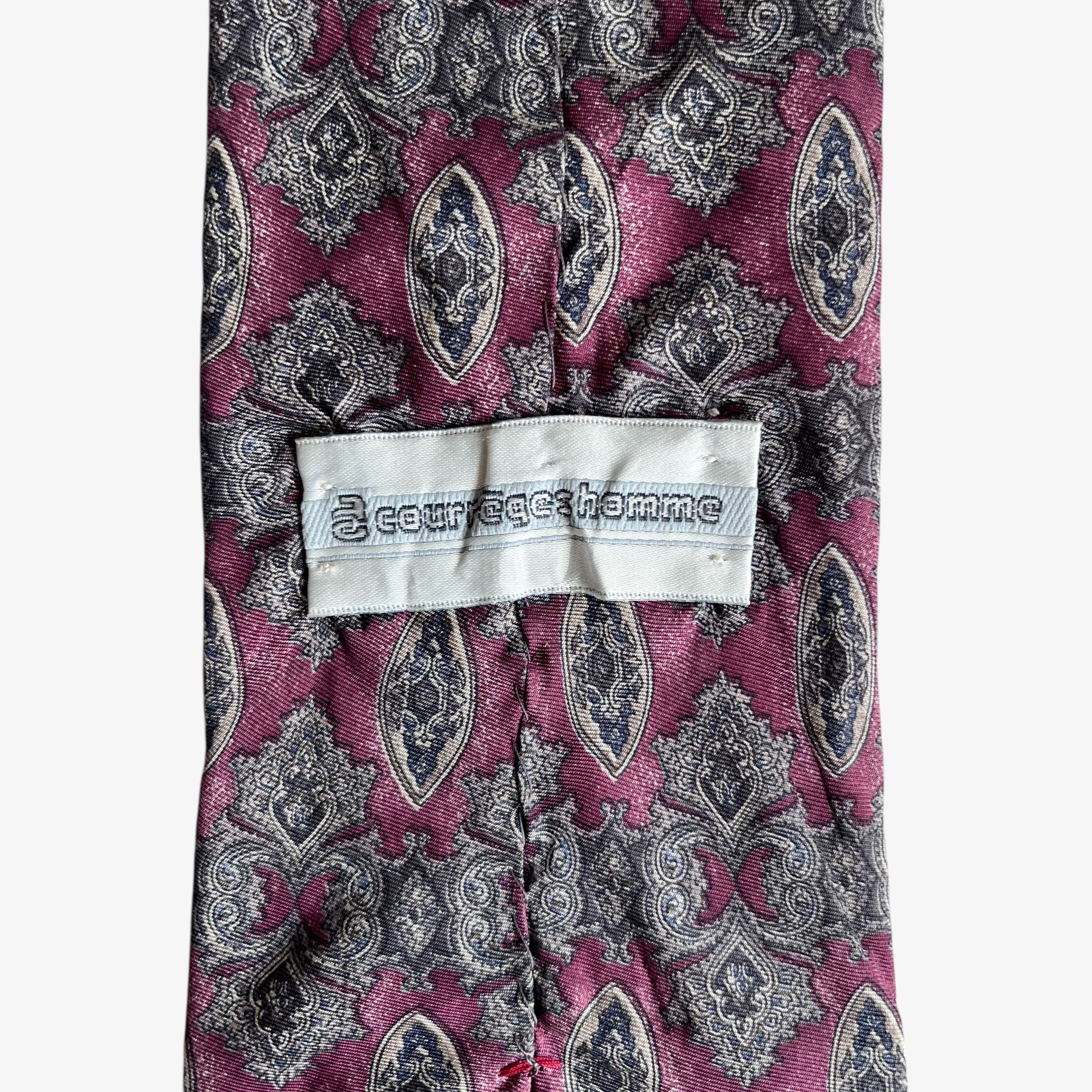 Courreges Vintage 90s Courreges Abstract Print Purple Silk Tie Size ONE SIZE - 2 Thumbnail