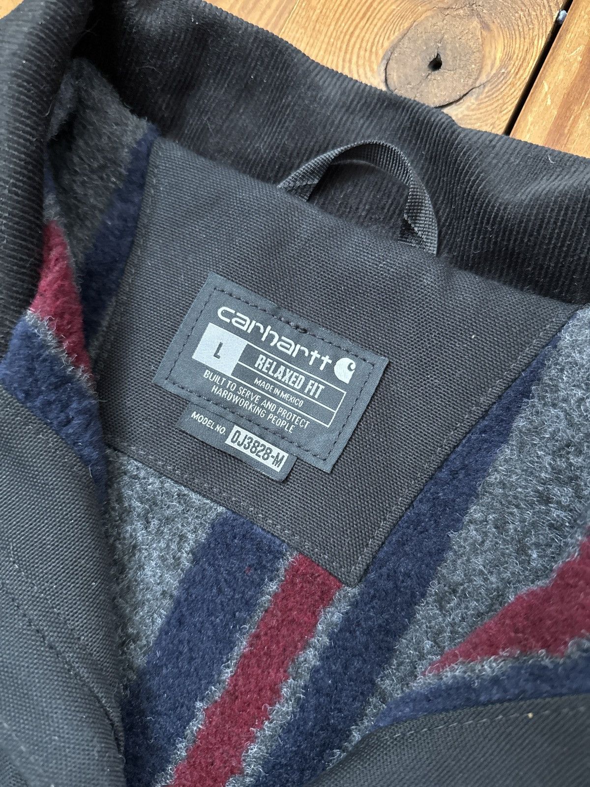 Carhartt × Vintage Carhartt Detroit Blanket Lined Black Jacket Size US L / EU 52-54 / 3 - 3 Thumbnail