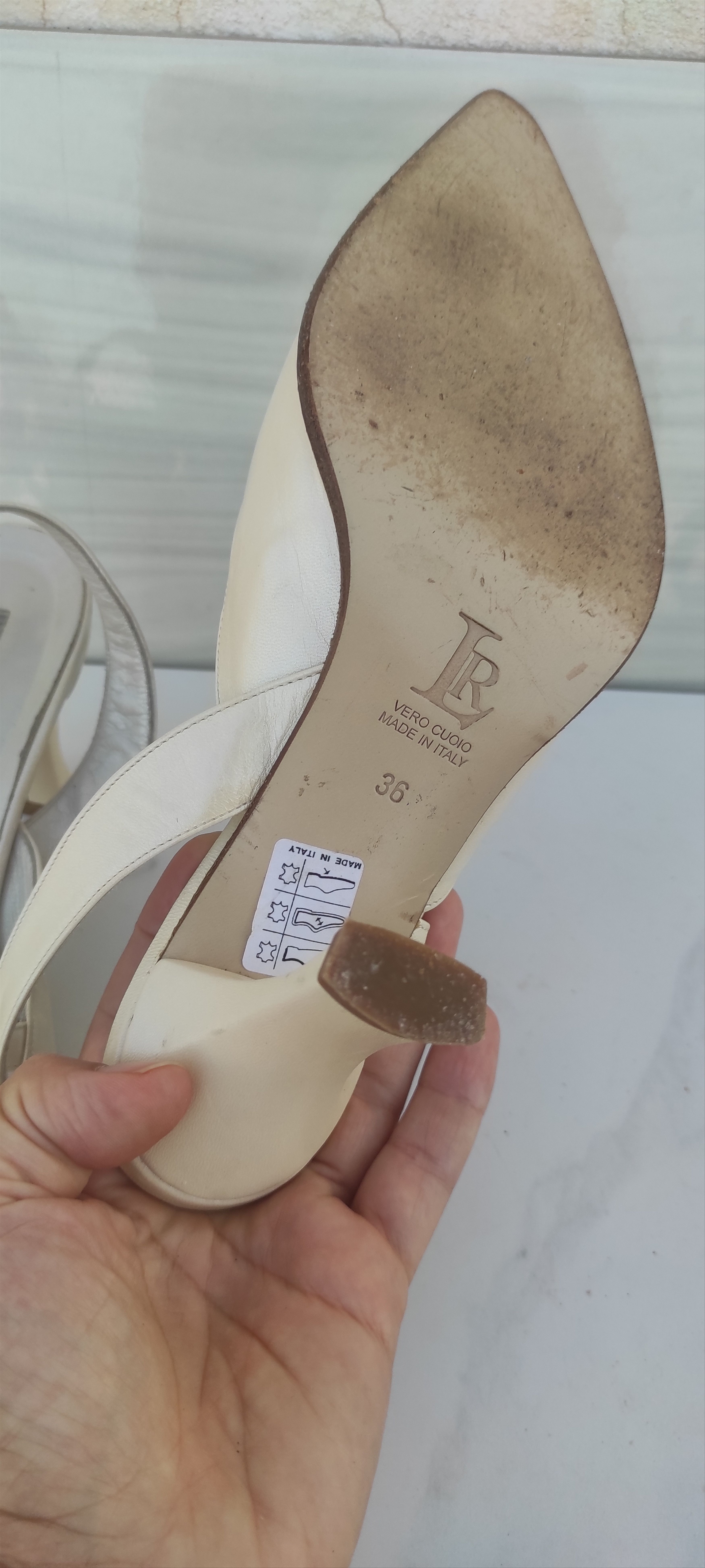 Leather Luca Renzi Slingback Wedding Leather Shoes Made Italy Size US 6 / IT 36 - 7 Thumbnail