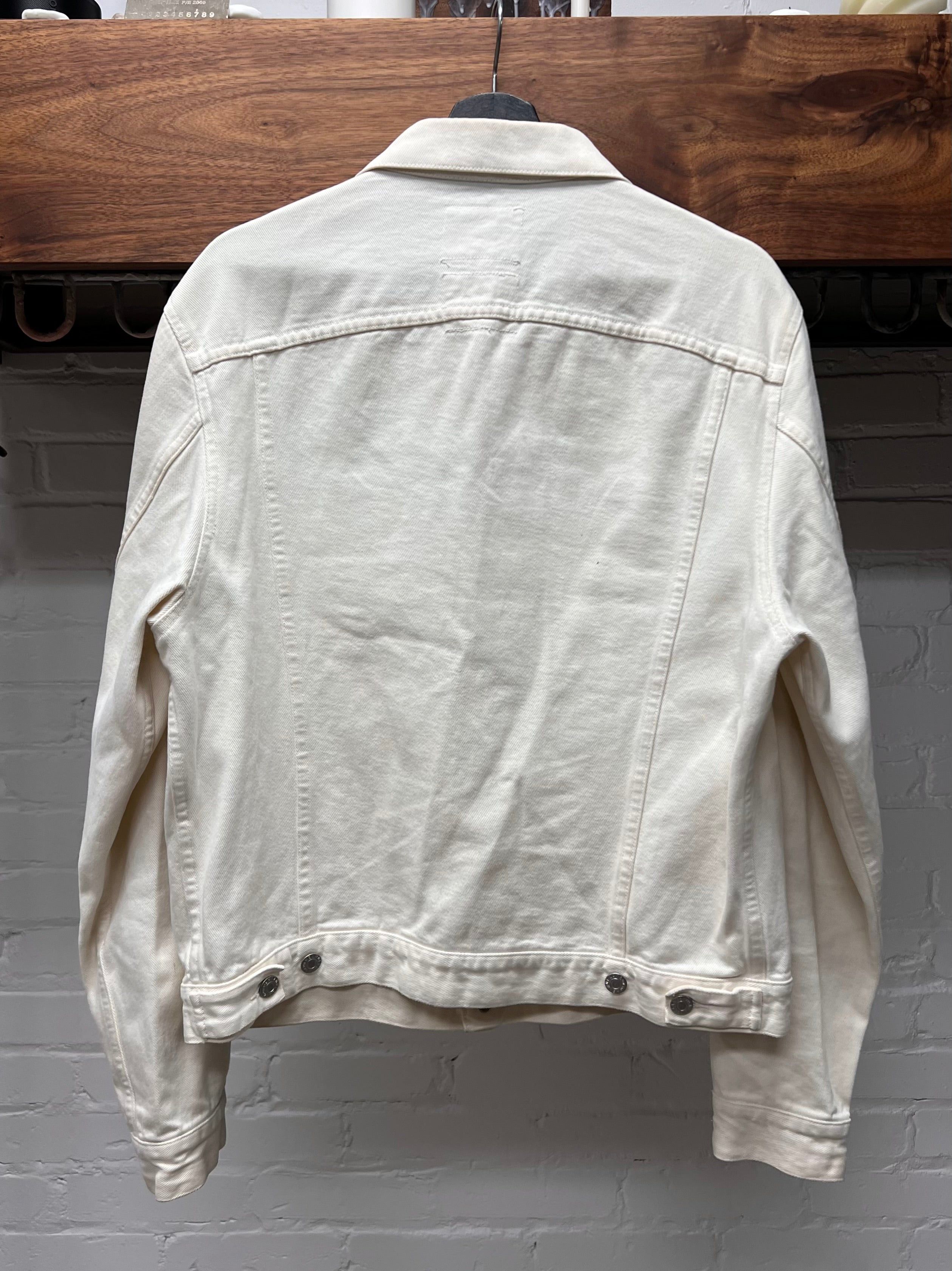 Helmut Lang Vintage 1998 Helmut Lang White ‘Sanded Denim’ Trucker Jacket Size US M / EU 48-50 / 2 - 3 Thumbnail