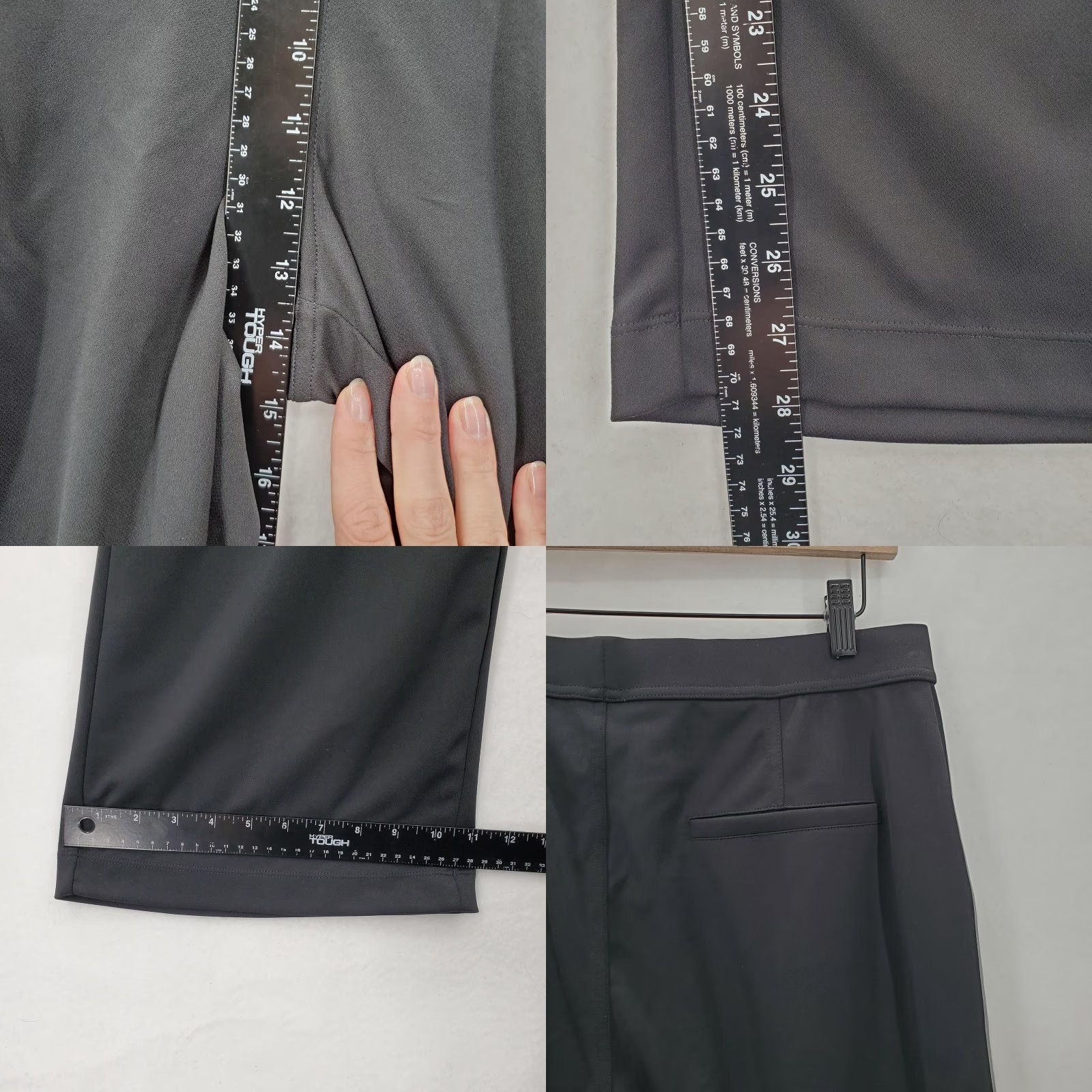 Vintage Halara Pants Womens Large Black Flex Crepe Wide Leg Office Work Athleisure Dress Pants Size 36" / US 14 / IT 50 - 8 Thumbnail