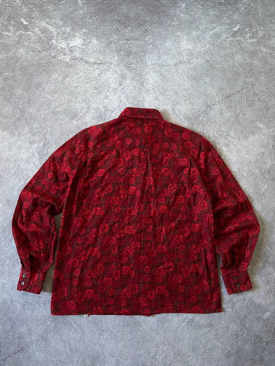 Celine Celine Floral Red Rose 90's shirt Size L / US 10 / IT 46 - 8 Thumbnail