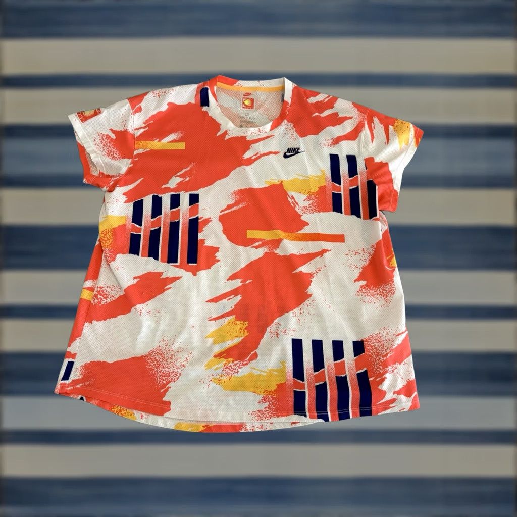 Nike Nike Challenge Court Andre Agassi Crew AOP Retro Tennis Shirt XXL 2XL Men Multicolor 90s 2020 CK9797-100 Size US XXL / EU 58 / 5 - 1 Thumbnail