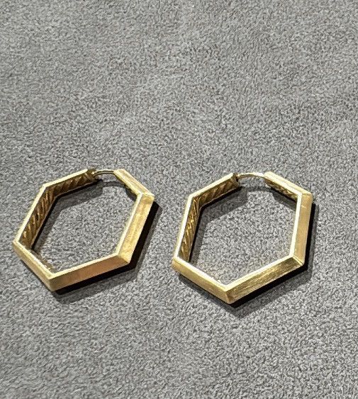 David Yurman o1w1db10526 E17516 / Carlyle Hoop Earrings in Golden Size ONE SIZE - 4 Thumbnail
