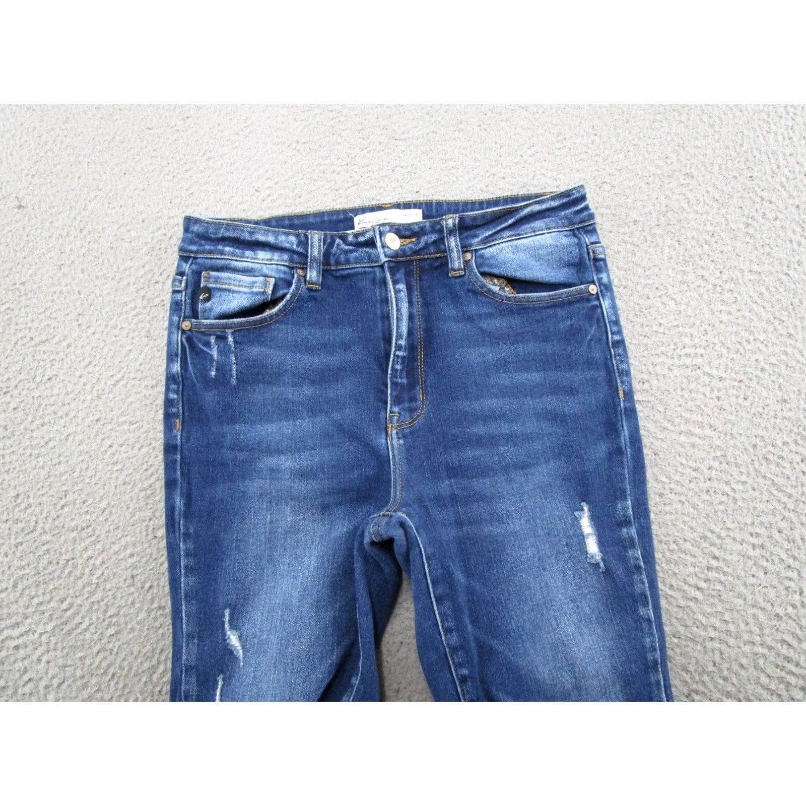 Vintage Kancan Maurices Womens High Rise Blue Stretch Denim Skinny Jeans Womens Size 29 Regular 5-Pocket Design XS? No—Oops Size 29" - 3 Thumbnail
