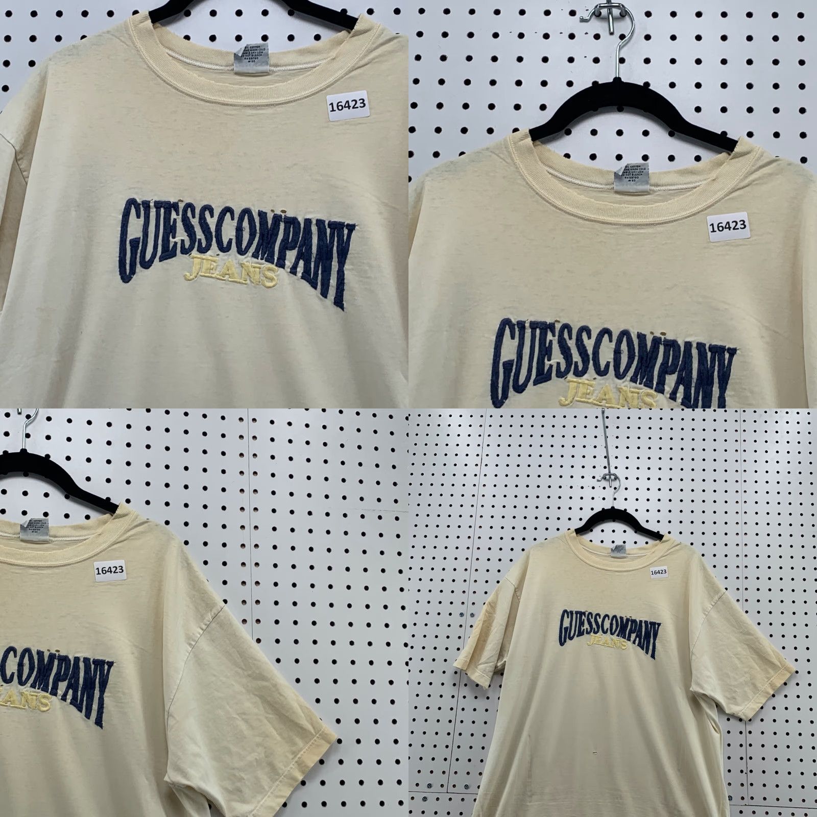 Guess VINTAGE GUESS Jeans Shirt Adult Medium White Distressed 90s USA Mens Size US M / EU 48-50 / 2 - 8 Thumbnail