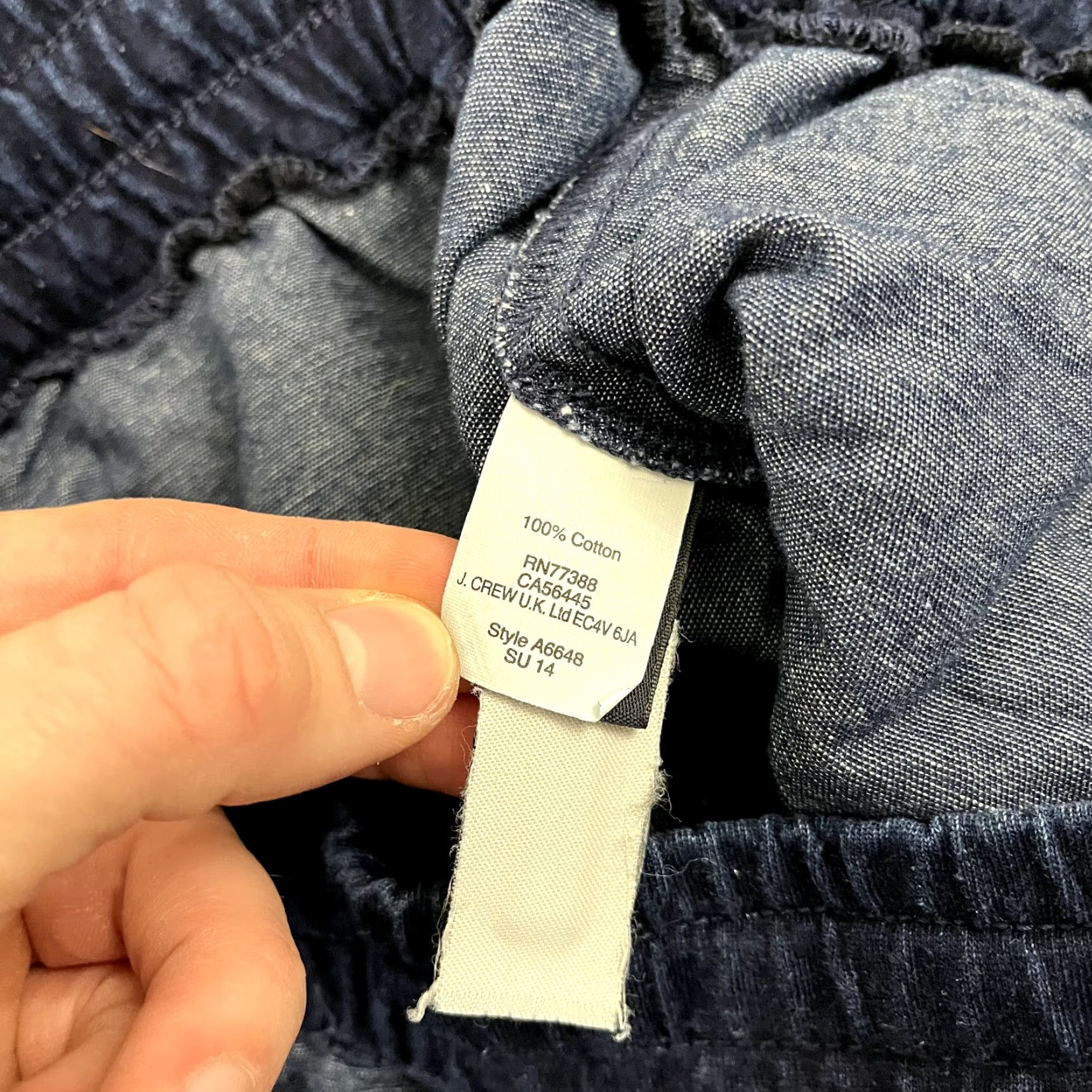 J.Crew J.CREW Pants Mens Medium x 29" Blue Rib Cropped Jogger Knit Leisure Denim Style Pants Size US 31 - 5 Thumbnail