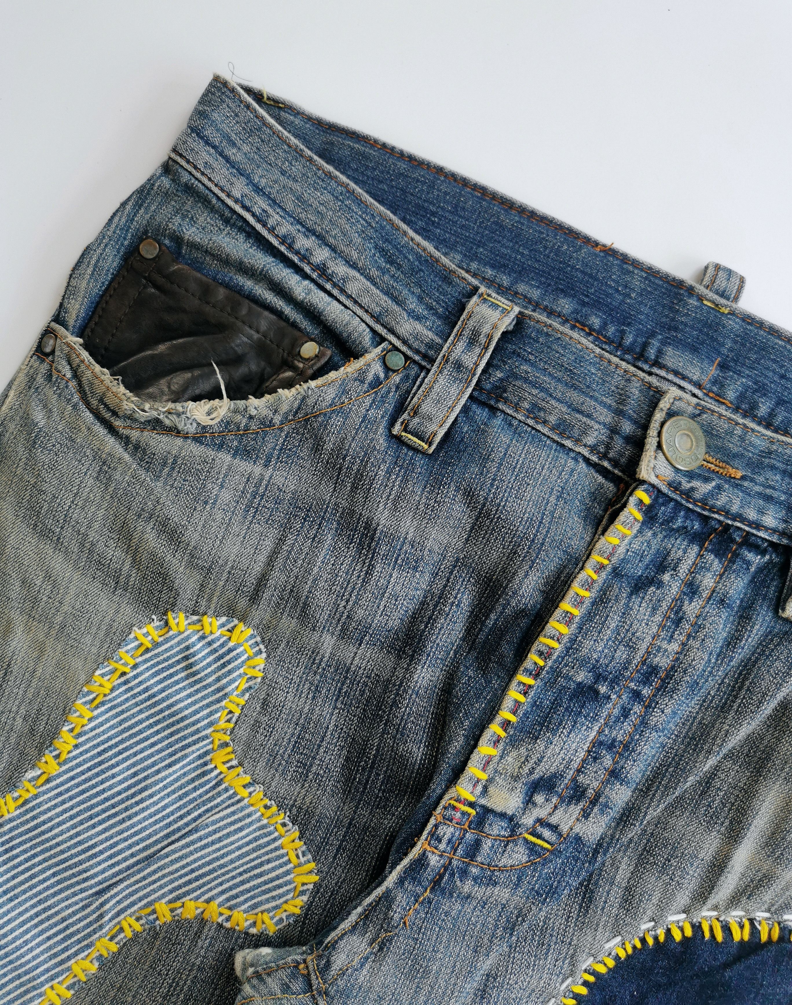 Dsquared2 Flare Mudwash Jeans Dsquared2 Patchwork Sashiko Size US 34 / EU 50 - 5 Thumbnail