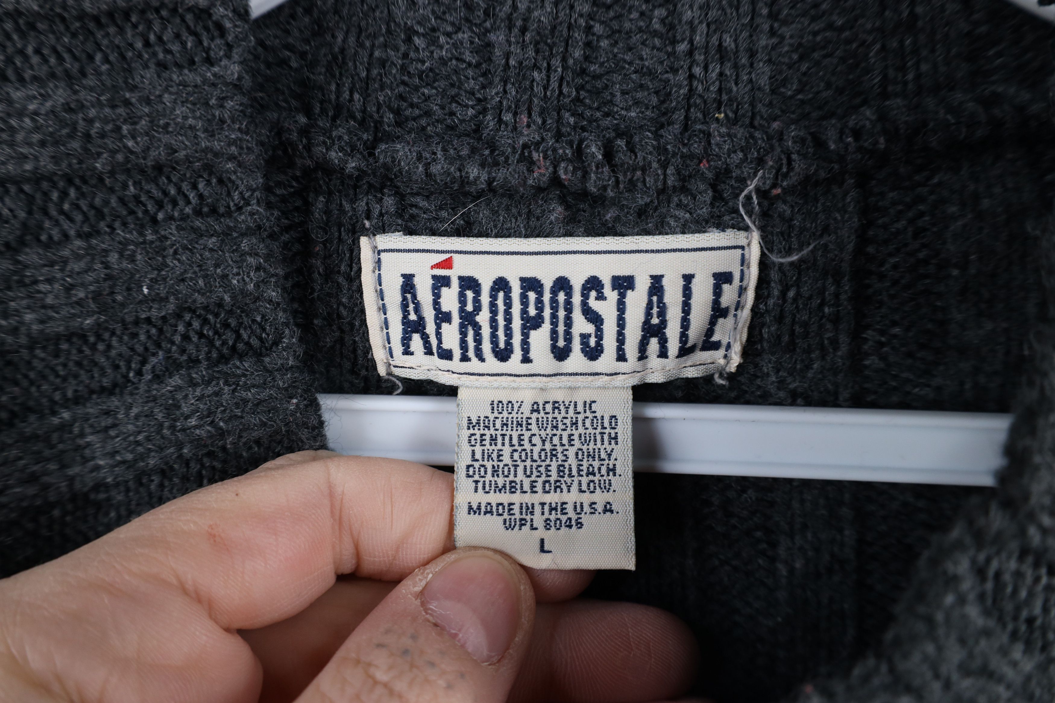 Aeropostale × Vintage Vintage 90s Aeropostale Ribbed Knit Mock Neck Sweater USA Size US L / EU 52-54 / 3 - 9 Thumbnail