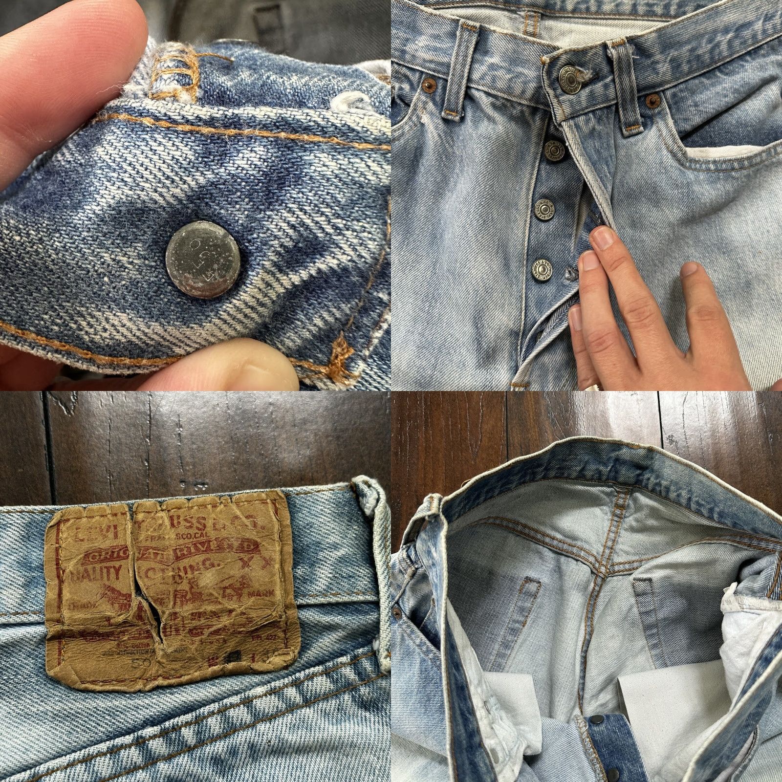 Levi's VINTAGE Levi's 501 XX Jeans Denim Regular 32x36 Light Wash Blue USA 80s 90s Straight Mens Jeans Size US 32 / EU 48 - 9 Thumbnail