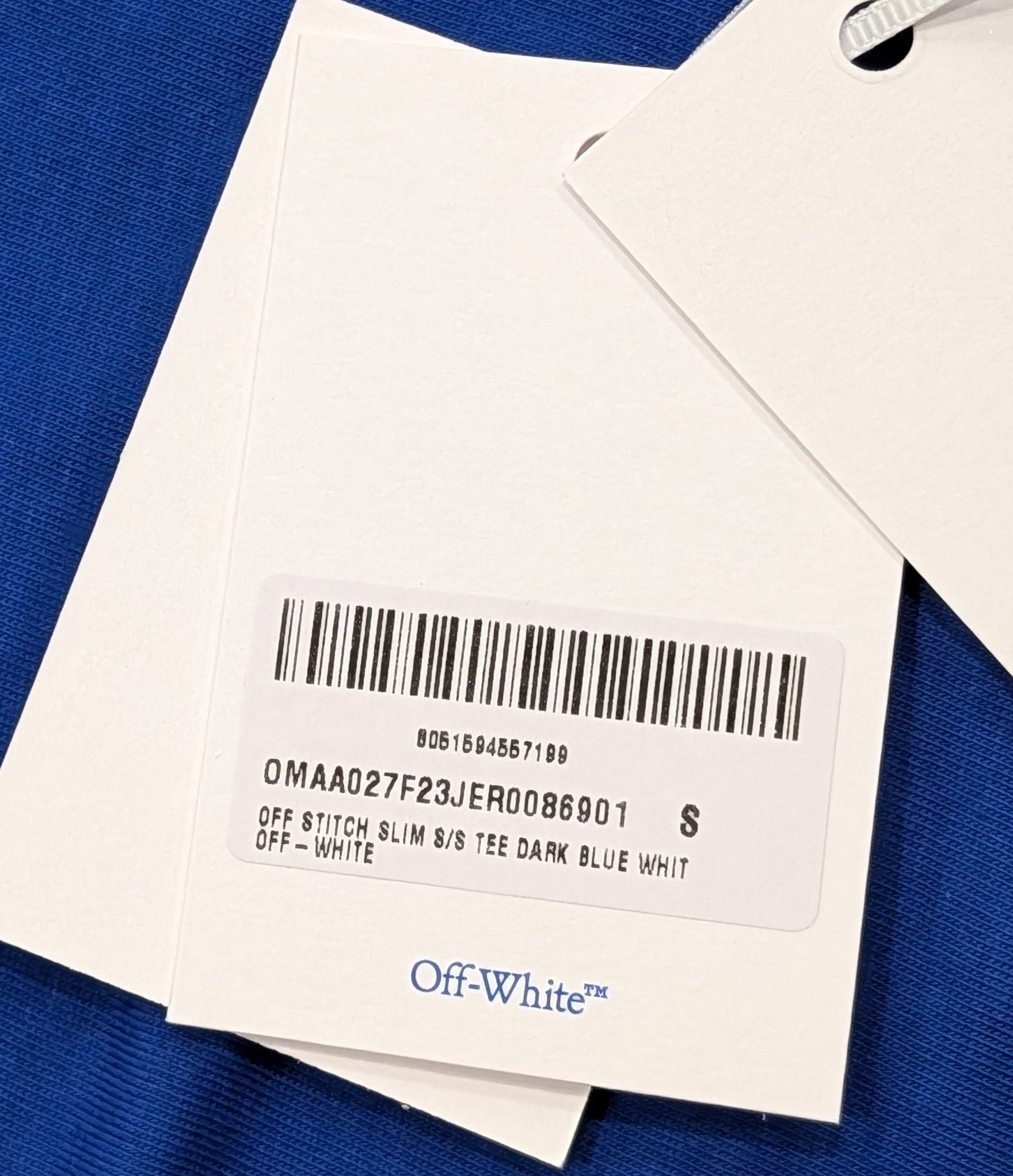 Off-White Off-White Slim Fit Logo Cotton T-Shirt Dark Blue Small Size US S / EU 44-46 / 1 - 11 Thumbnail