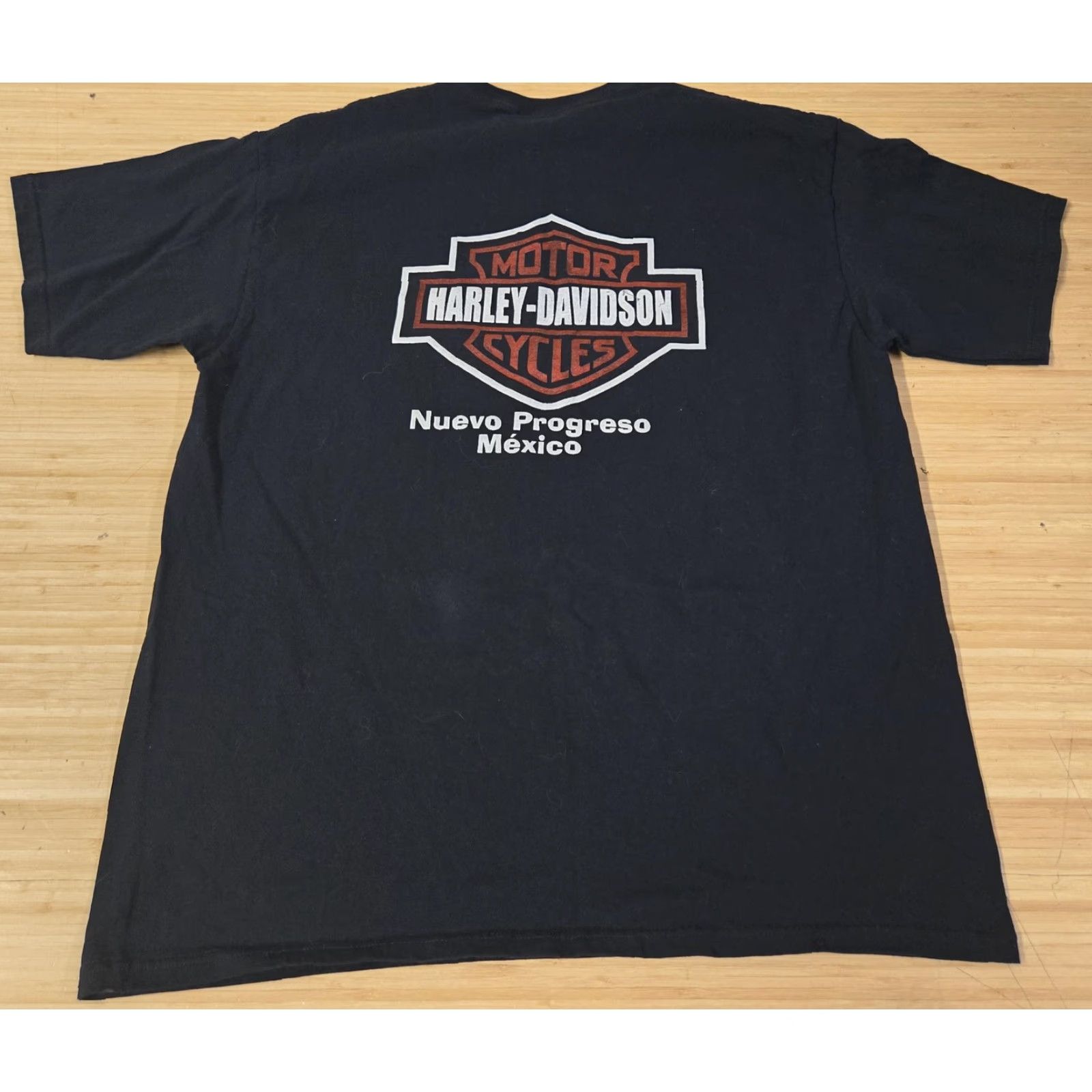Harley Davidson Harley-Davidson Shirt Mens XL Black Nuevo Progreso Mexico Wings Biker Motorcycle Size US XL / EU 56 / 4 - 4 Thumbnail